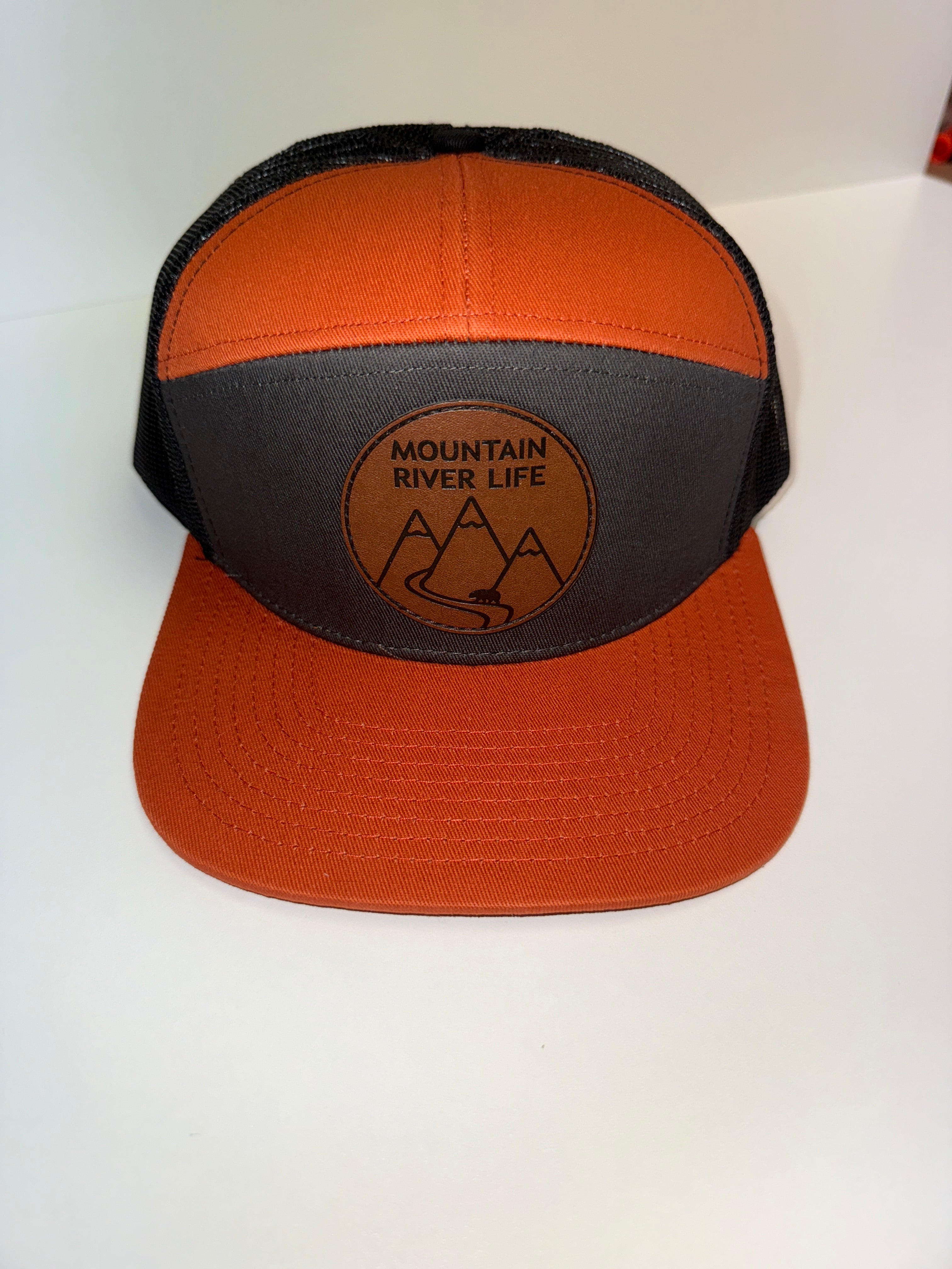 Mountain River Life Leather Patch Trucker Hats