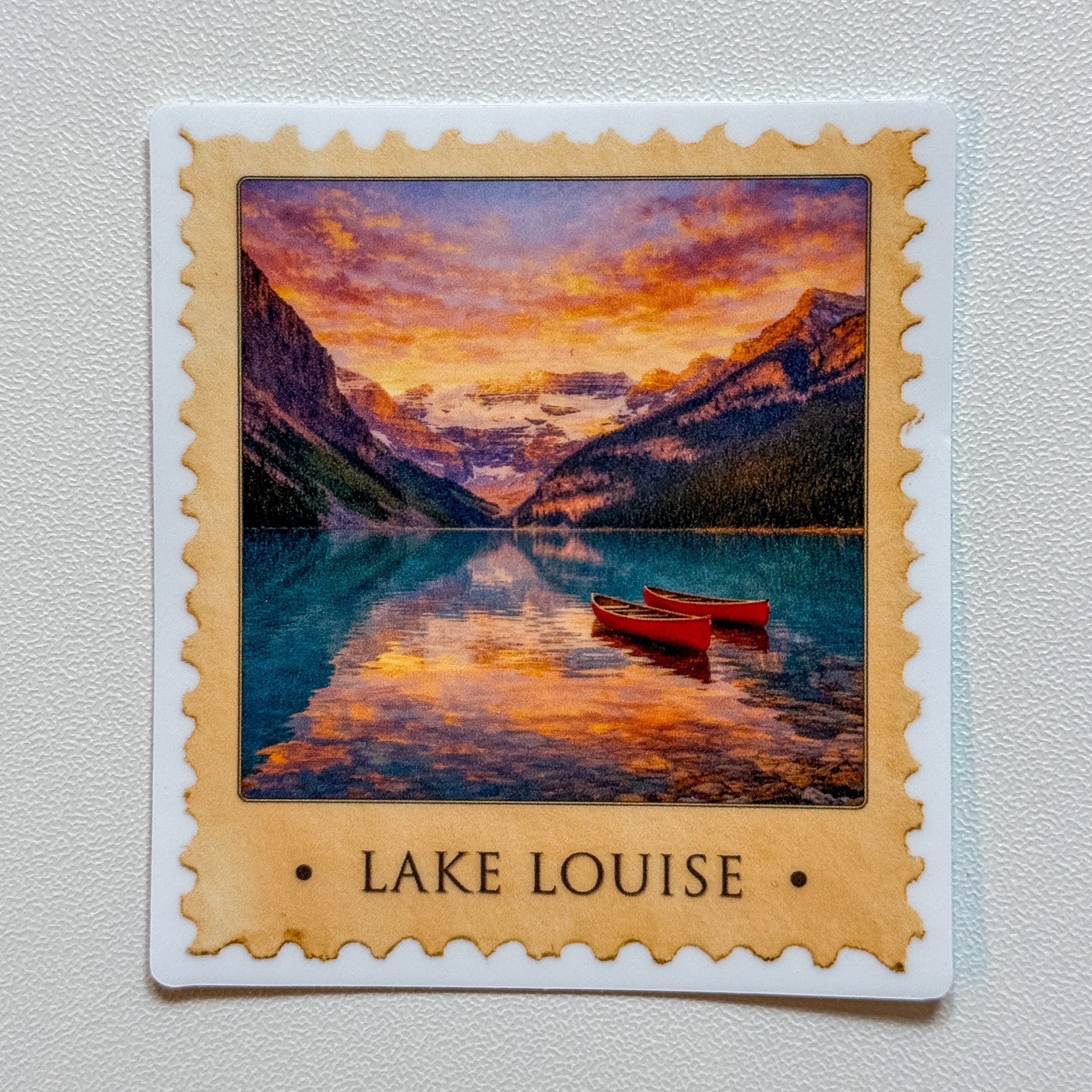 Moments in Banff Stamp Sticker — Lake Louise (2.42" x 2.75")