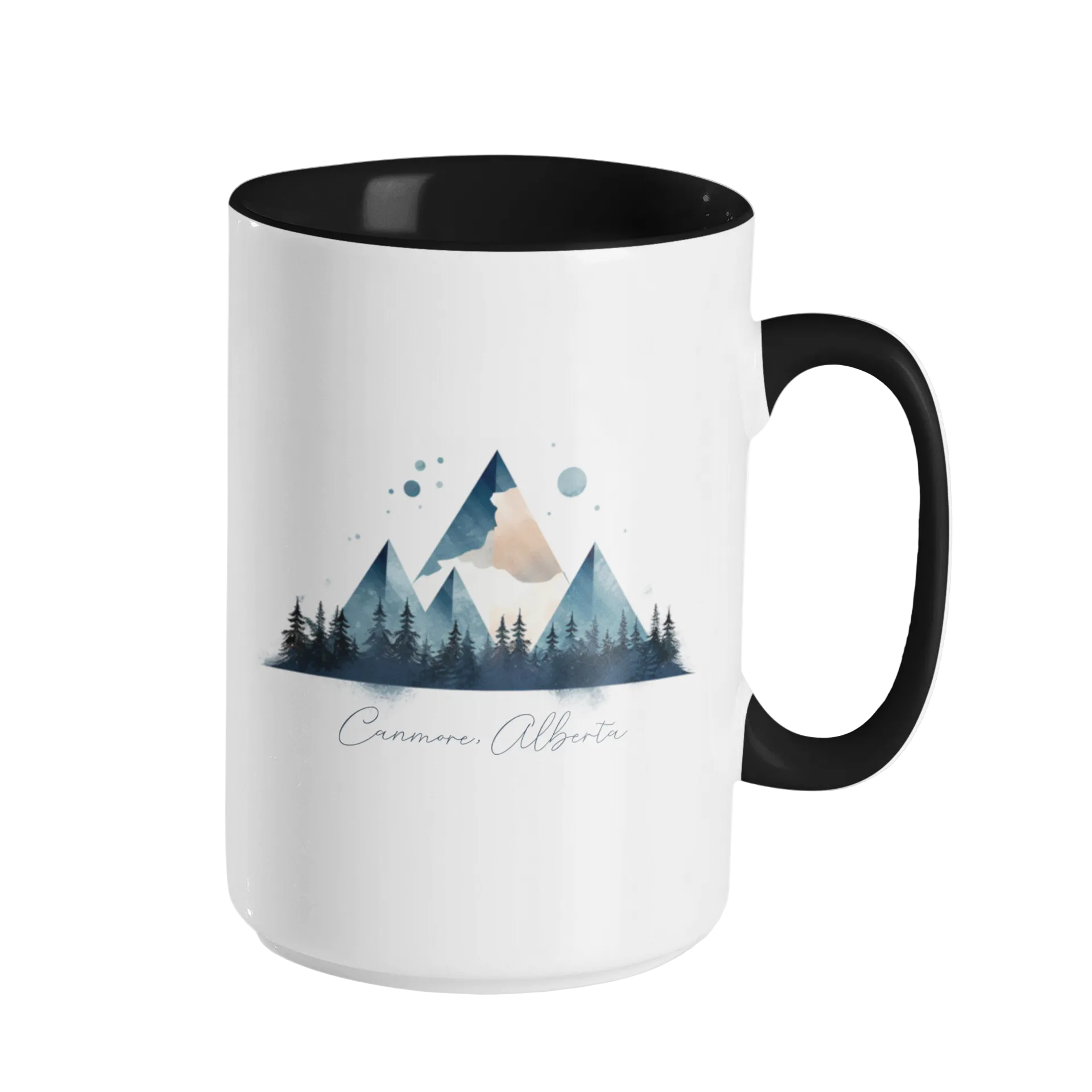 Large Minimalist Canmore Coffee Mug with Black Inside