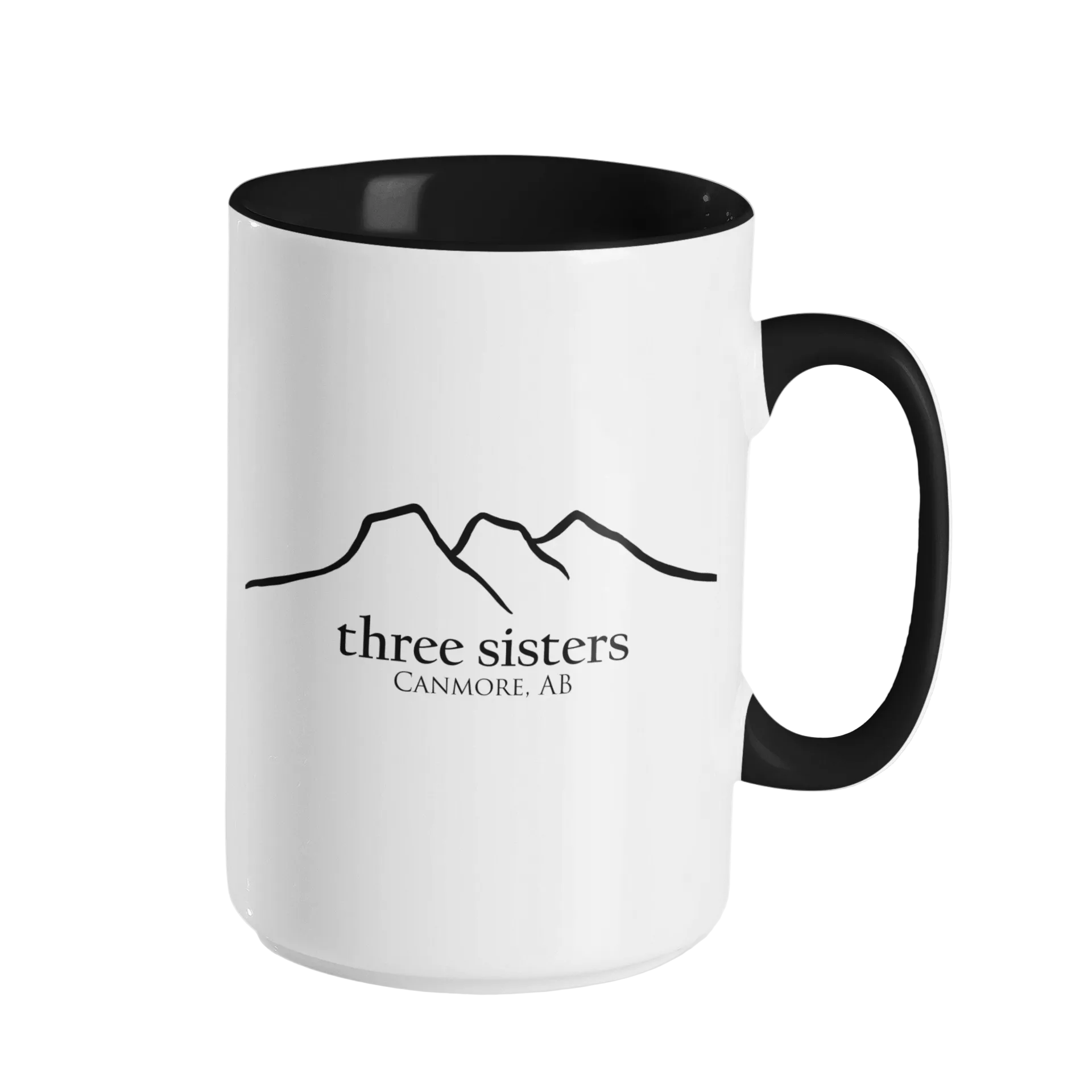 Large Three Sisters Silhouette Coffee Mug with Black Inside