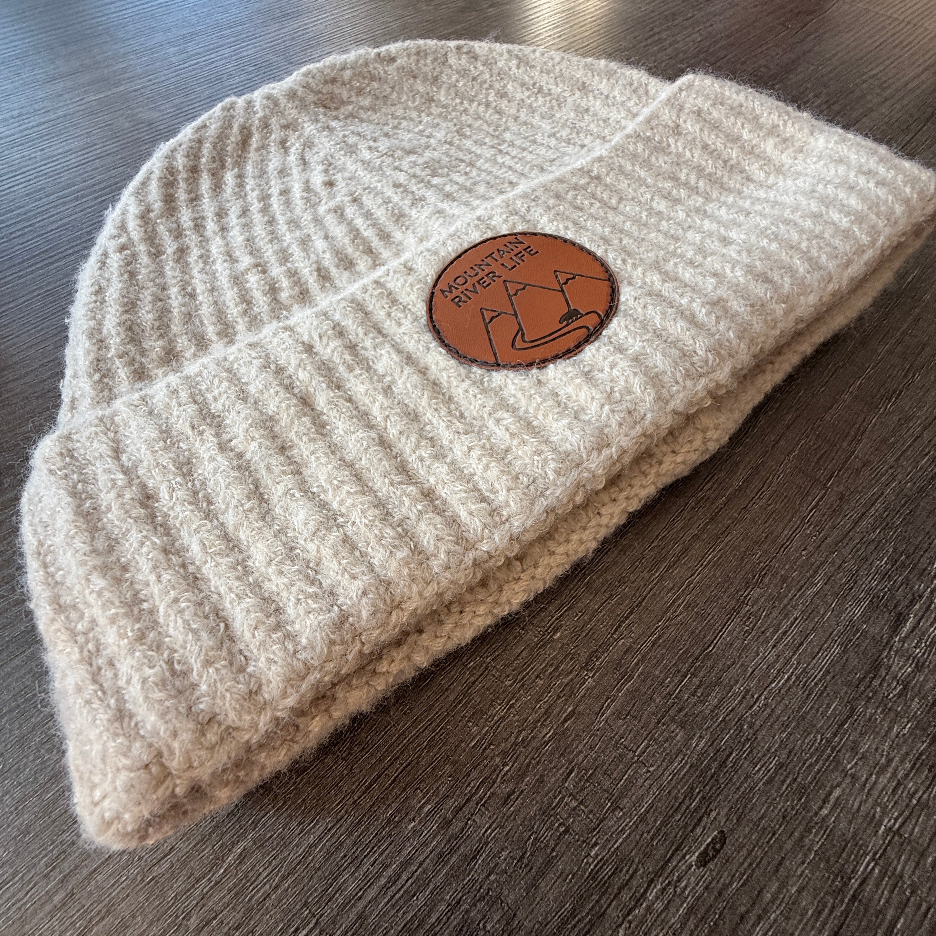 Mountain River Life Leather Patch Toque