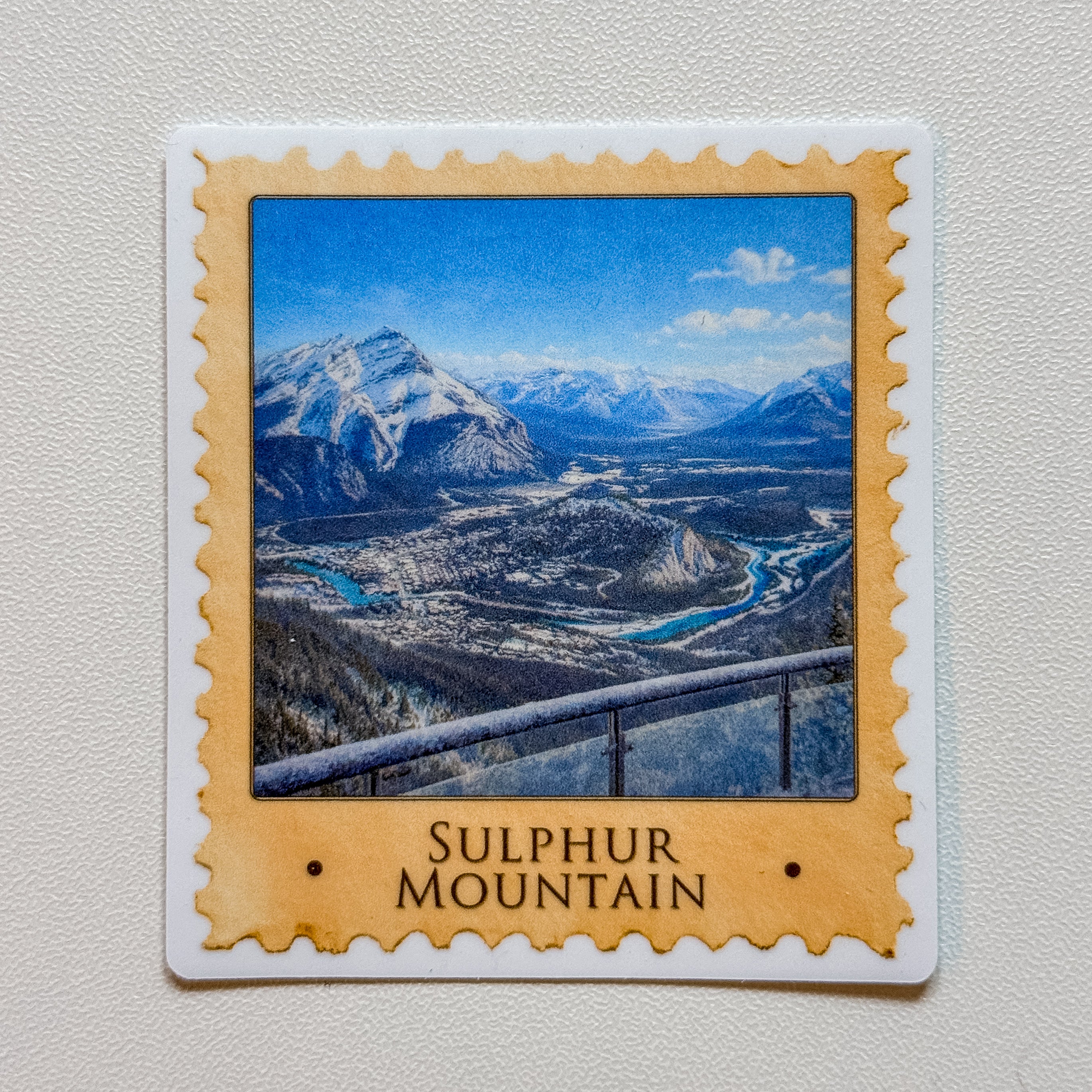 Moments in Banff Stamp Sticker — Sulphur Mountain (2.42" x 2.75")