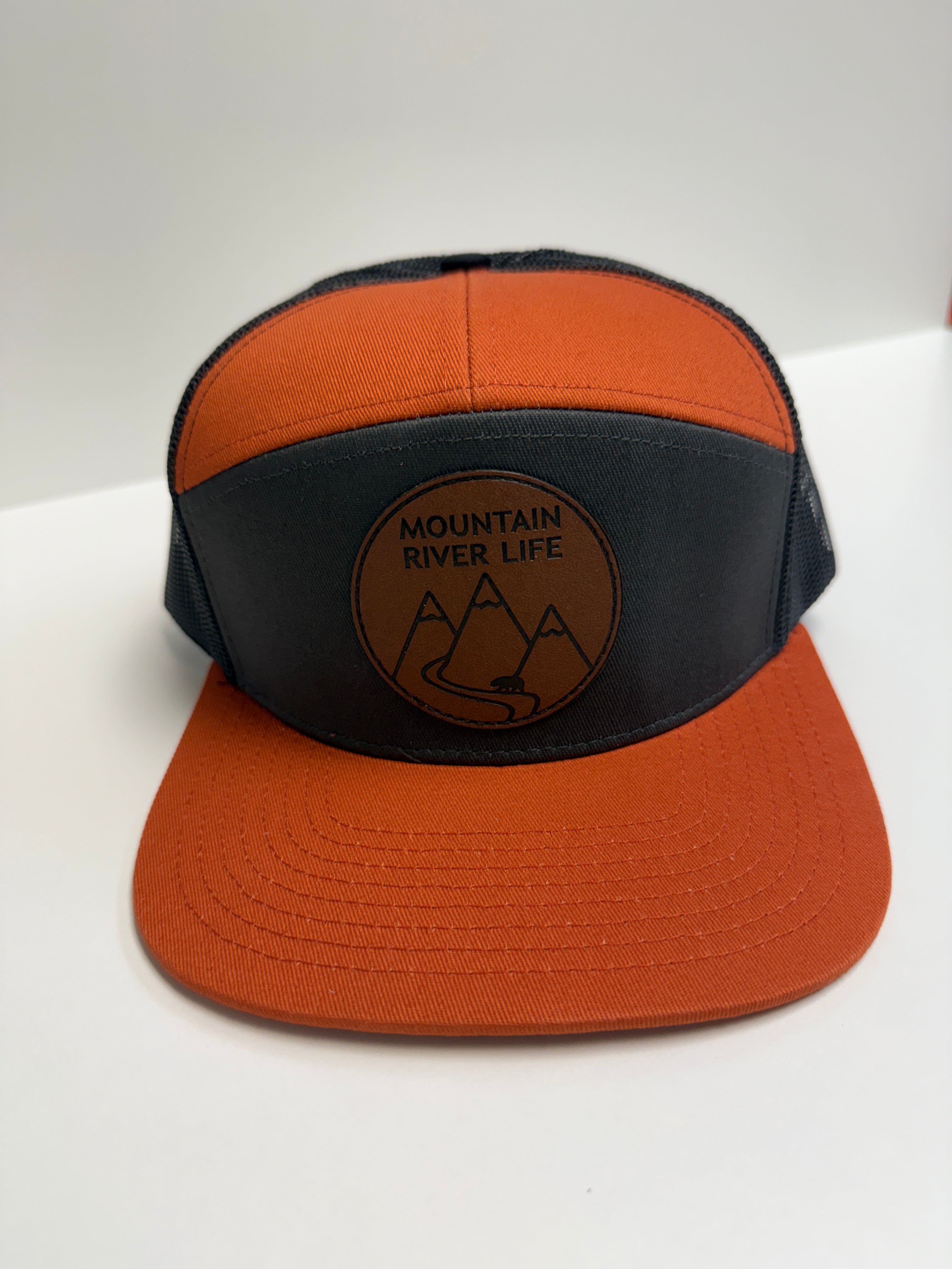 Mountain River Life Leather Patch Trucker Hats