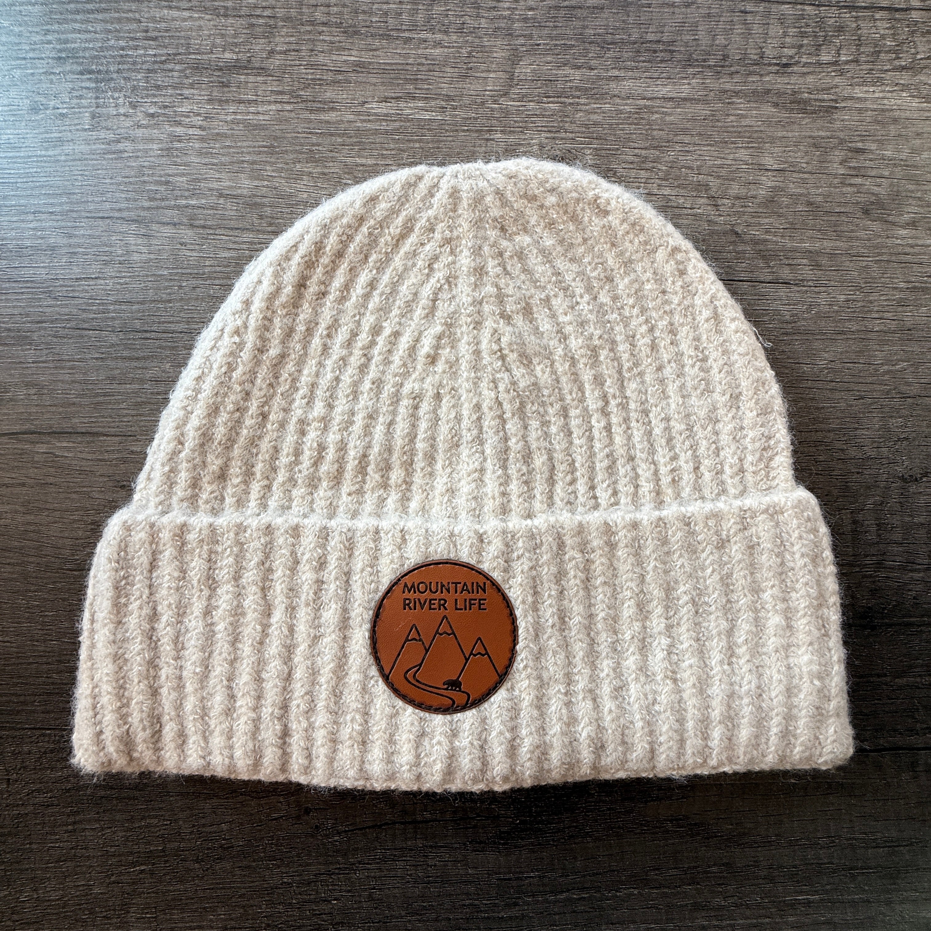 Mountain River Life Leather Patch Toque