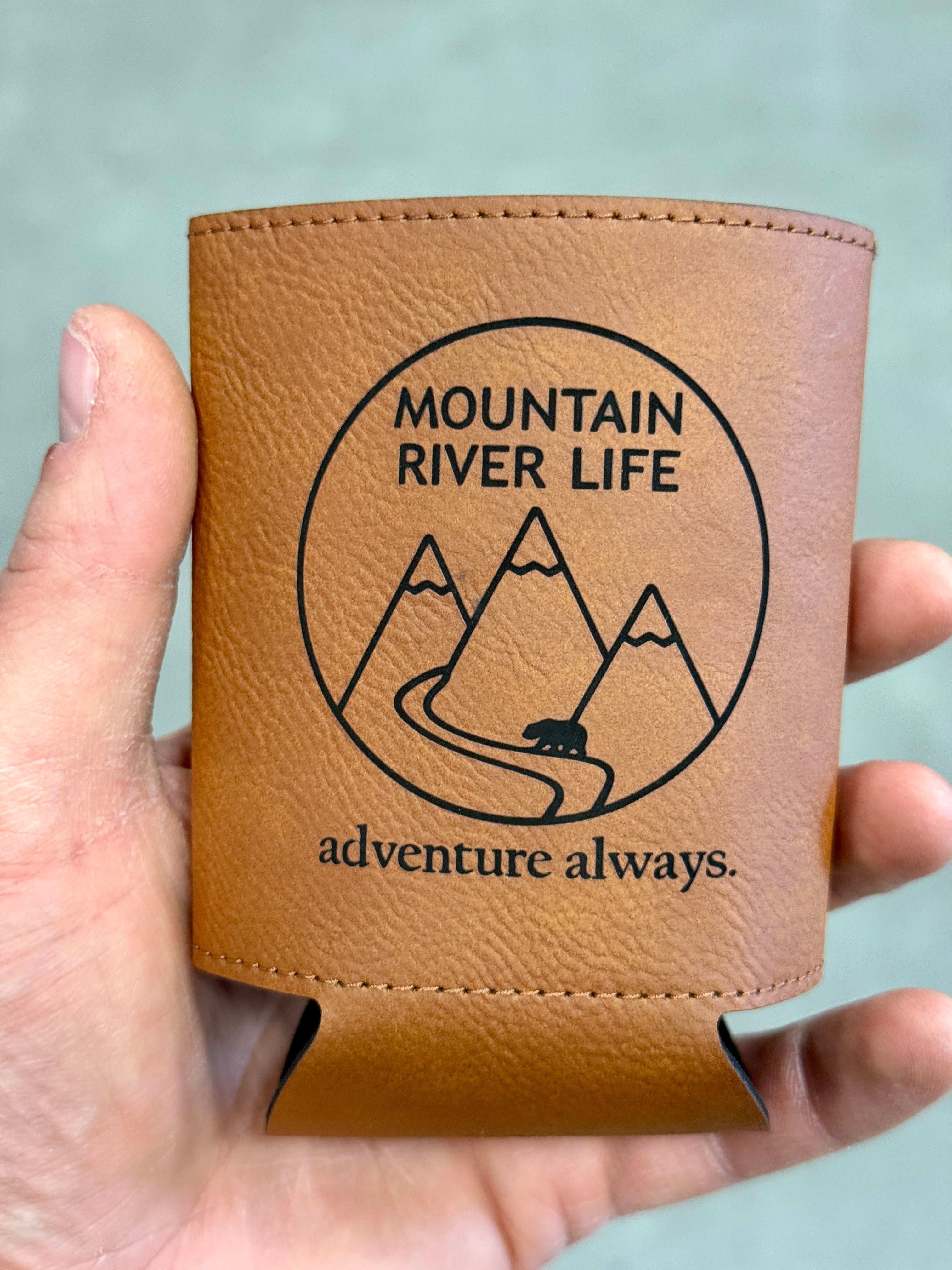 Mountain River Life Leather Koozies