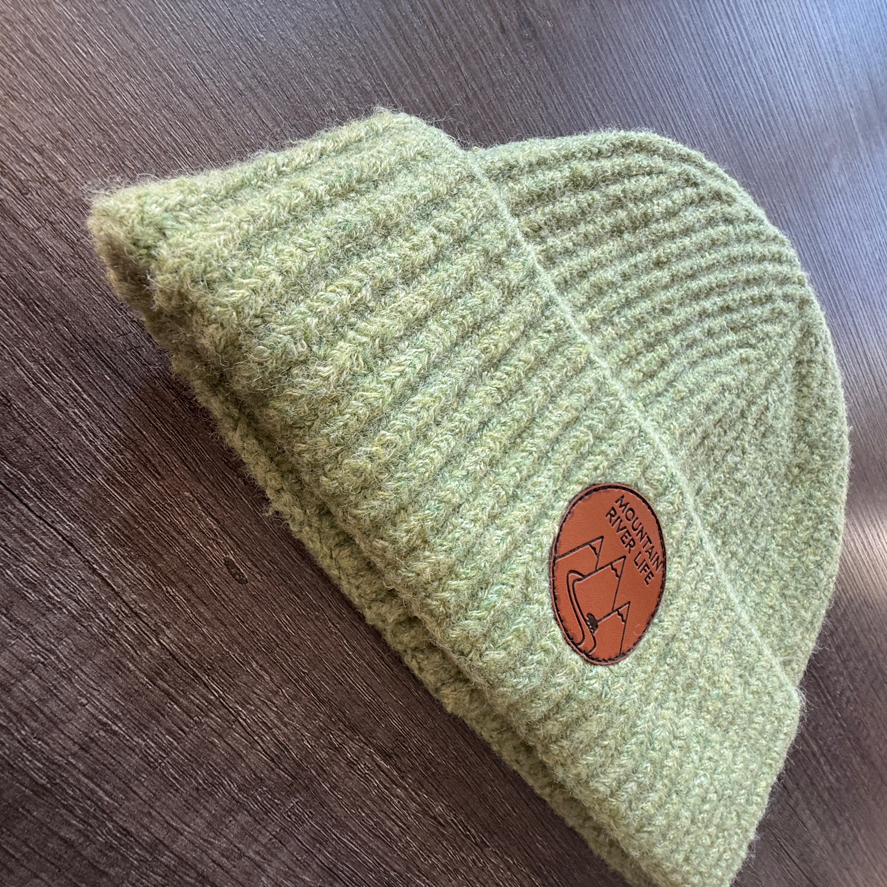 Mountain River Life Leather Patch Toque