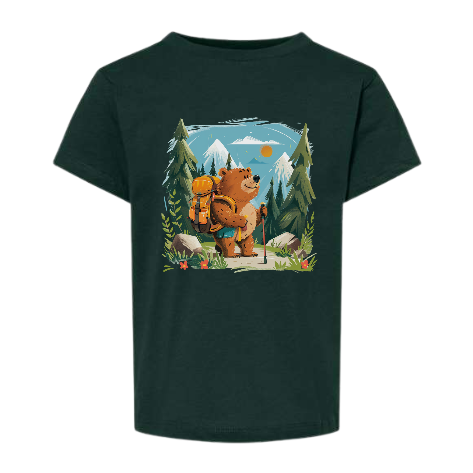 Adventure Bear Kids Tee - Forest Green