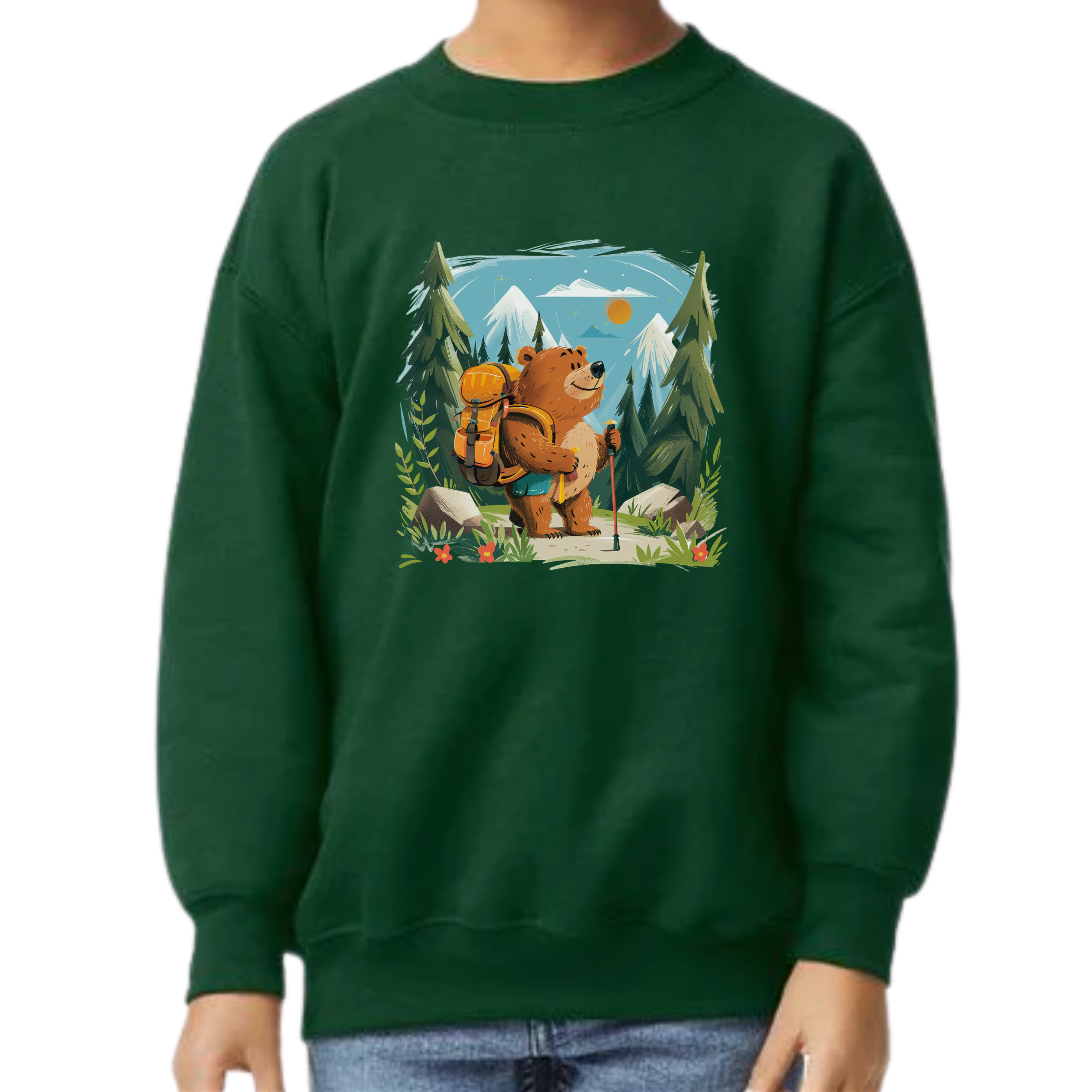 Adventure Bear Youth Crewneck Sweatshirt