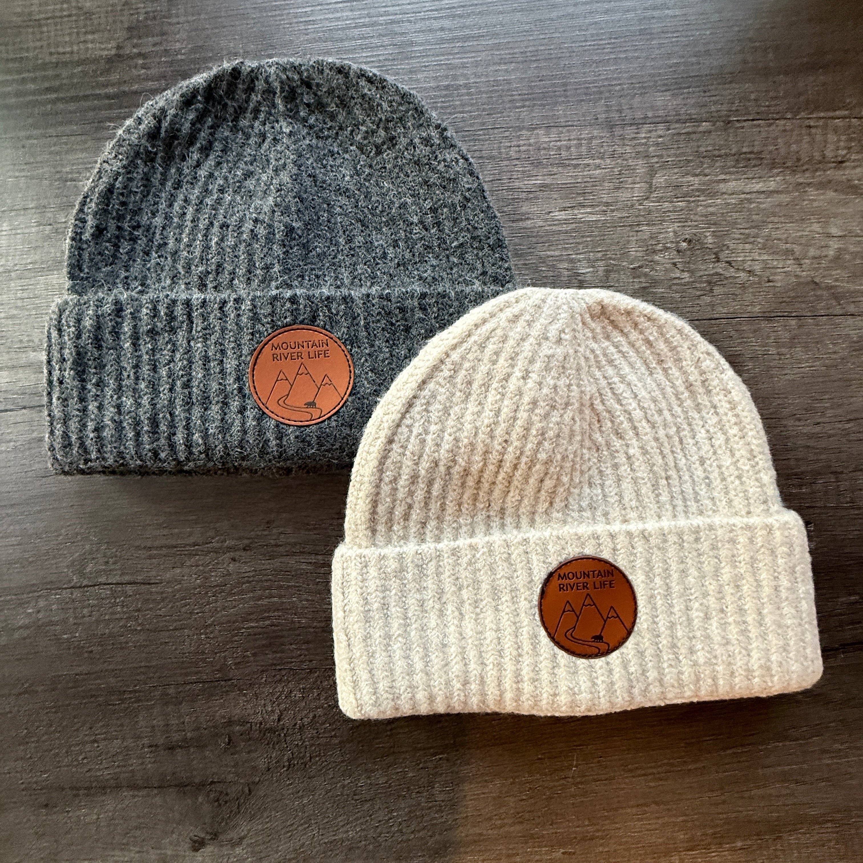 Mountain River Life Leather Patch Toque