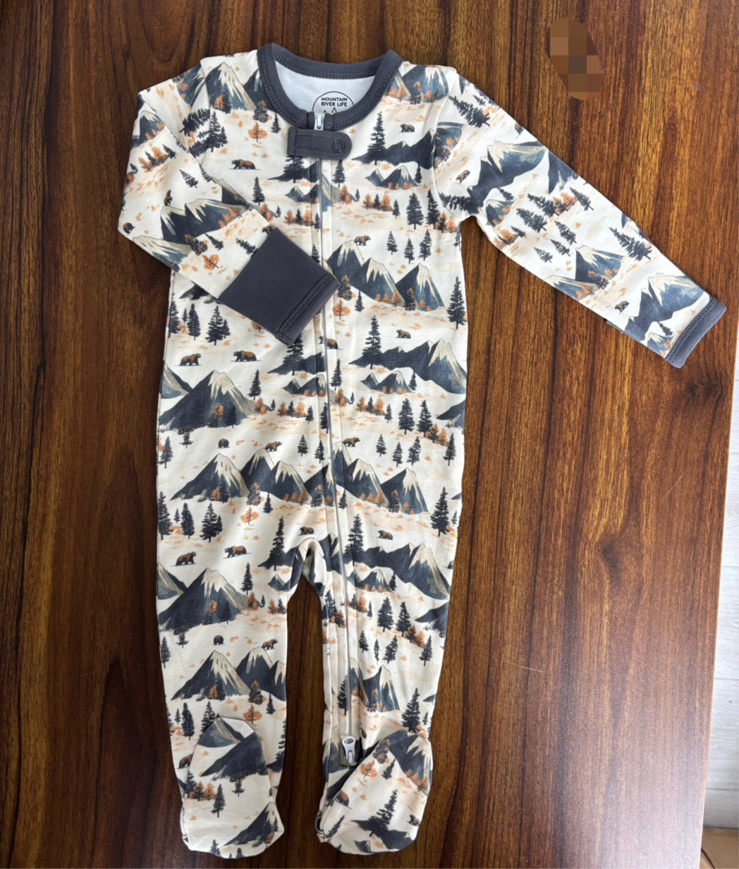 Mountain Mosaic Footy Pajamas