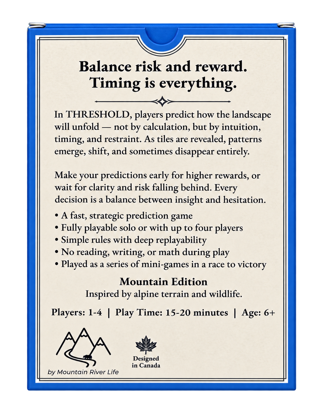 THRESHOLD: A Prediction Game (Mountain Edition)