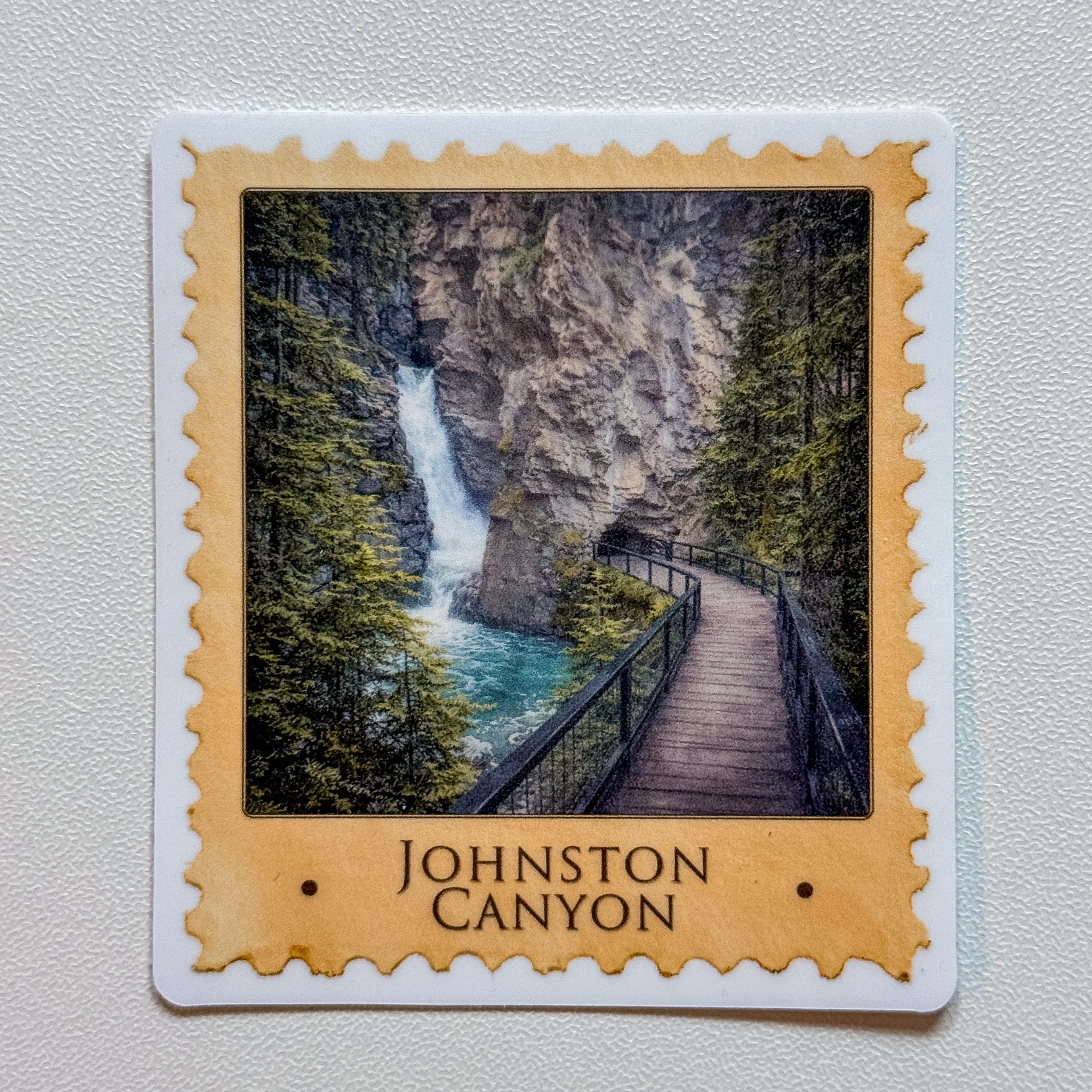 Moments in Banff Stamp Sticker — Johnston Canyon (2.42" x 2.75")