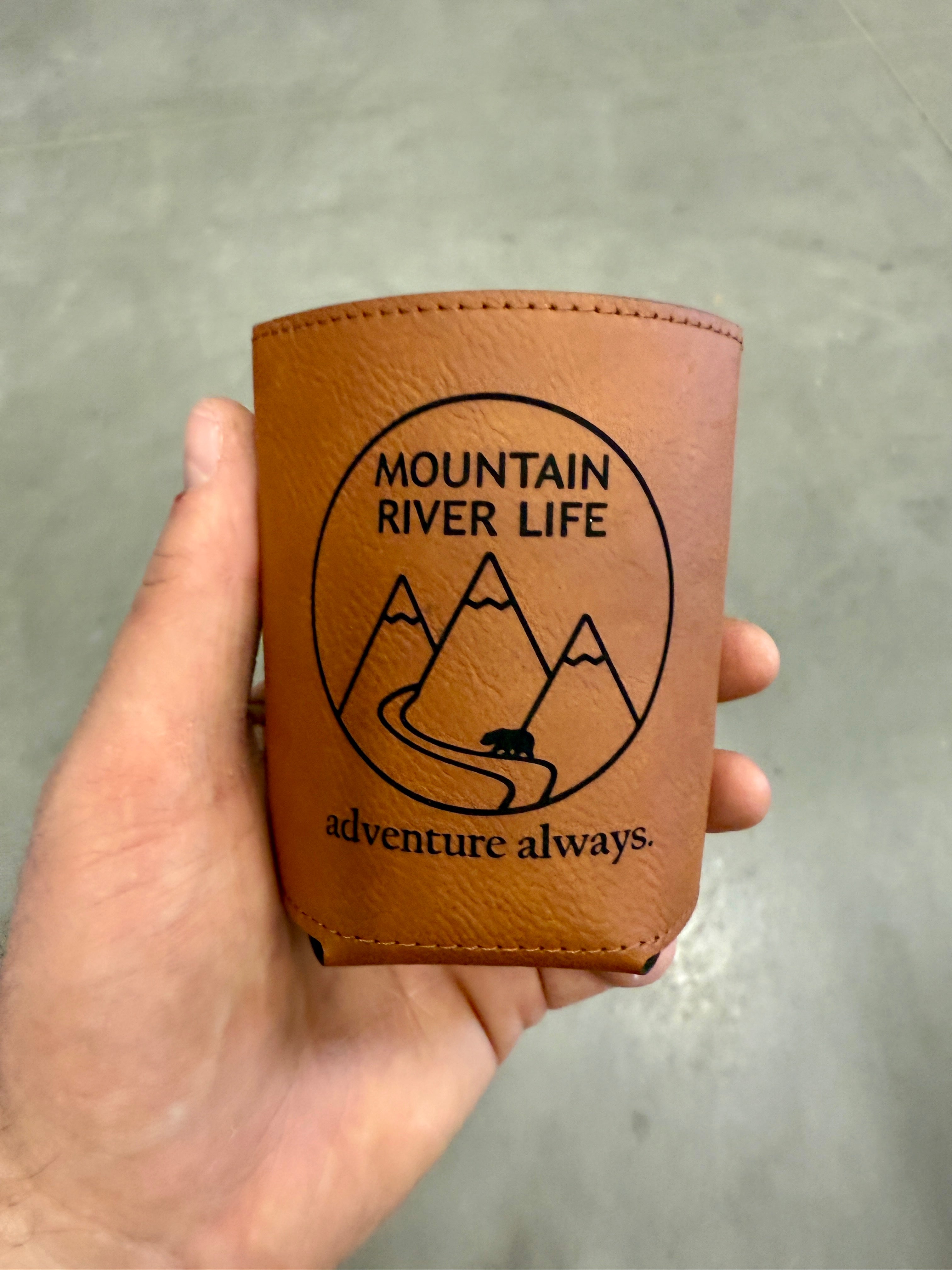 Mountain River Life Leather Koozies