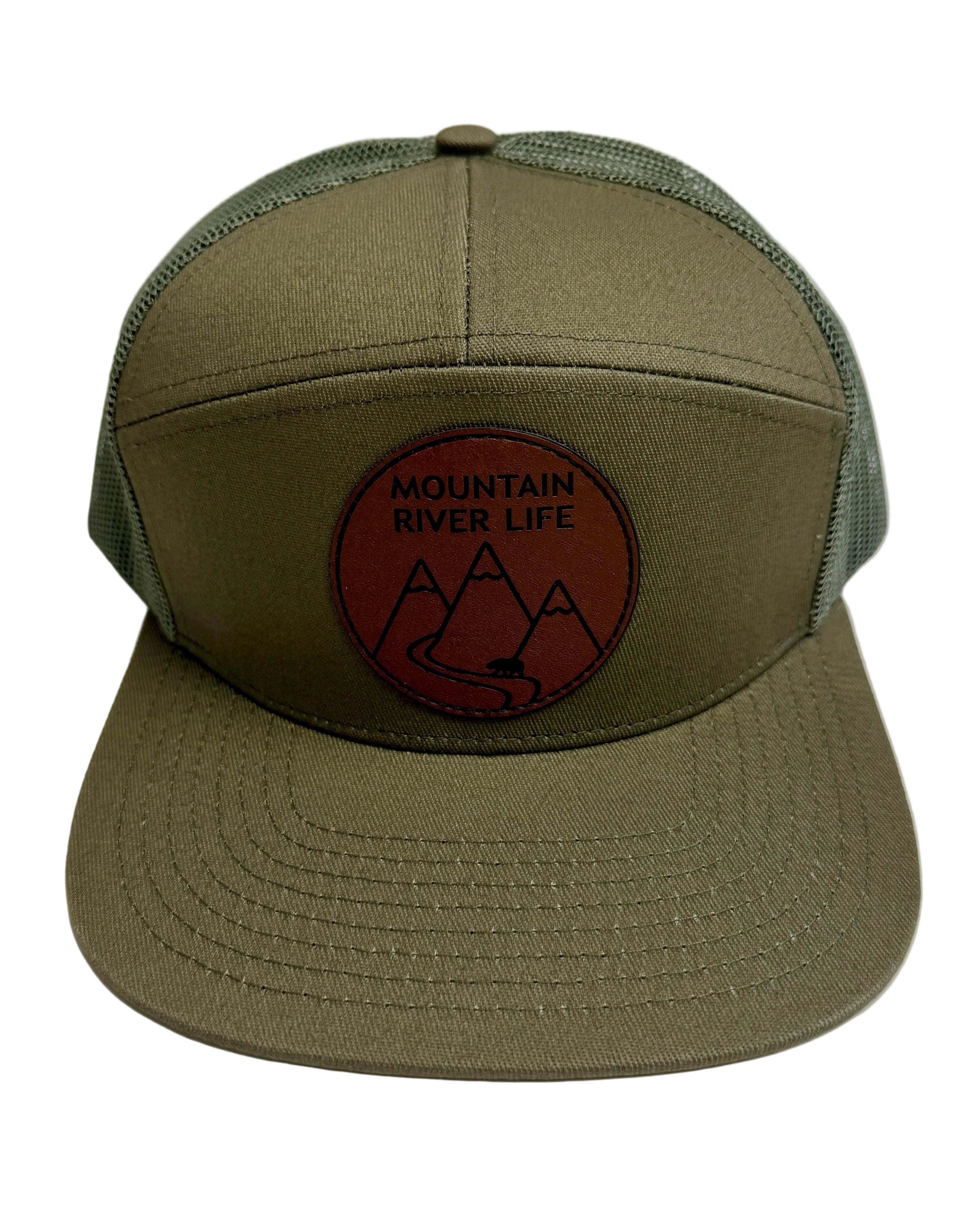 Mountain River Life Leather Patch Trucker Hats