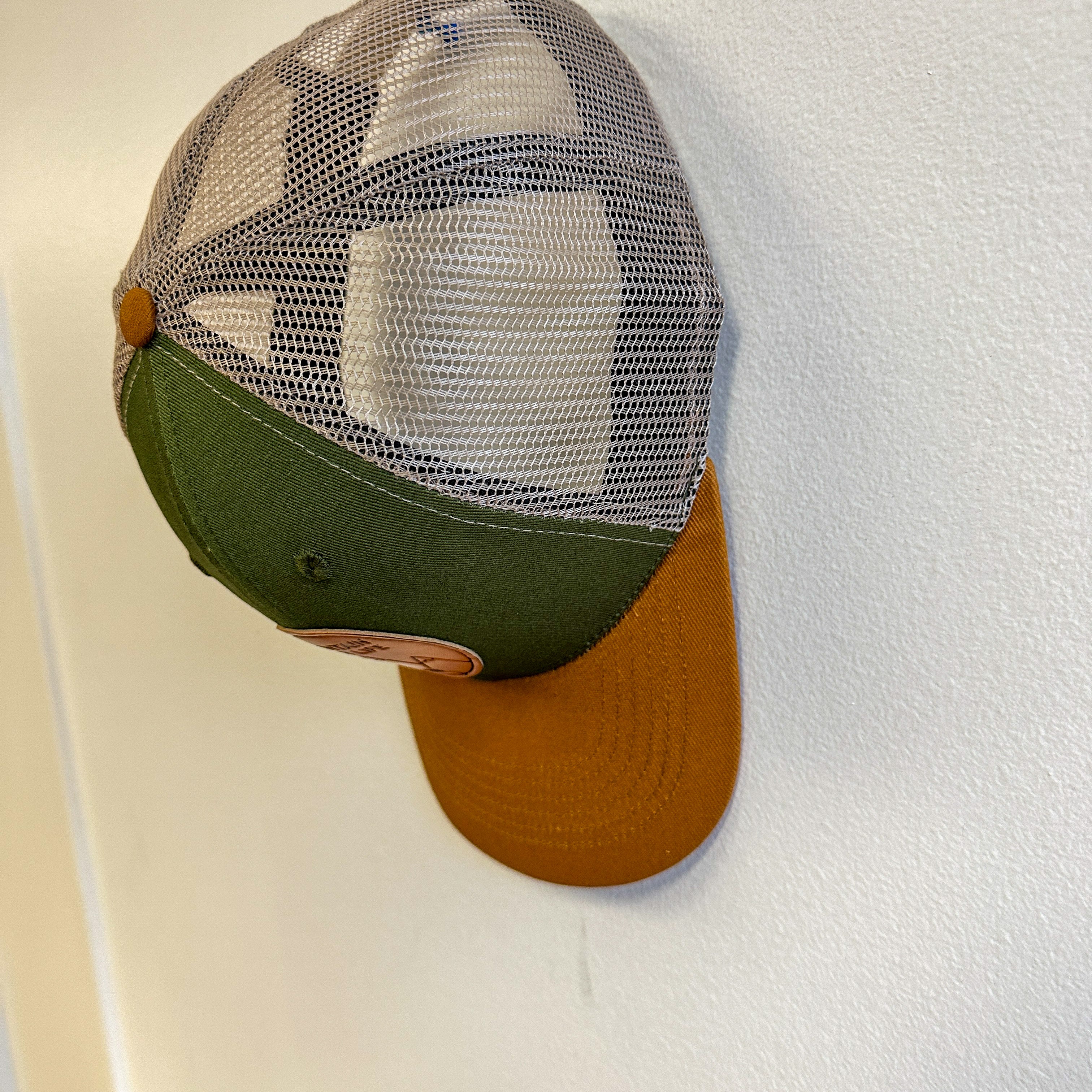 Mountain River Life Leather Patch Trucker Hats