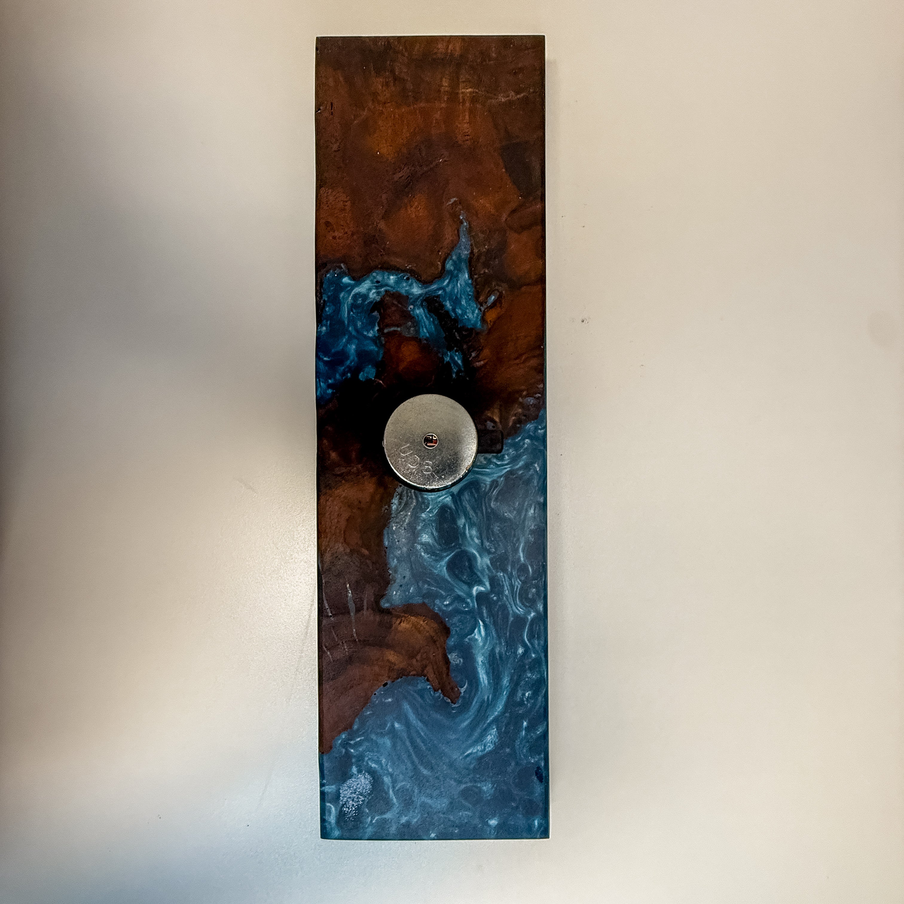Claro Walnut Burl & Steel Blue Epoxy Crib Board