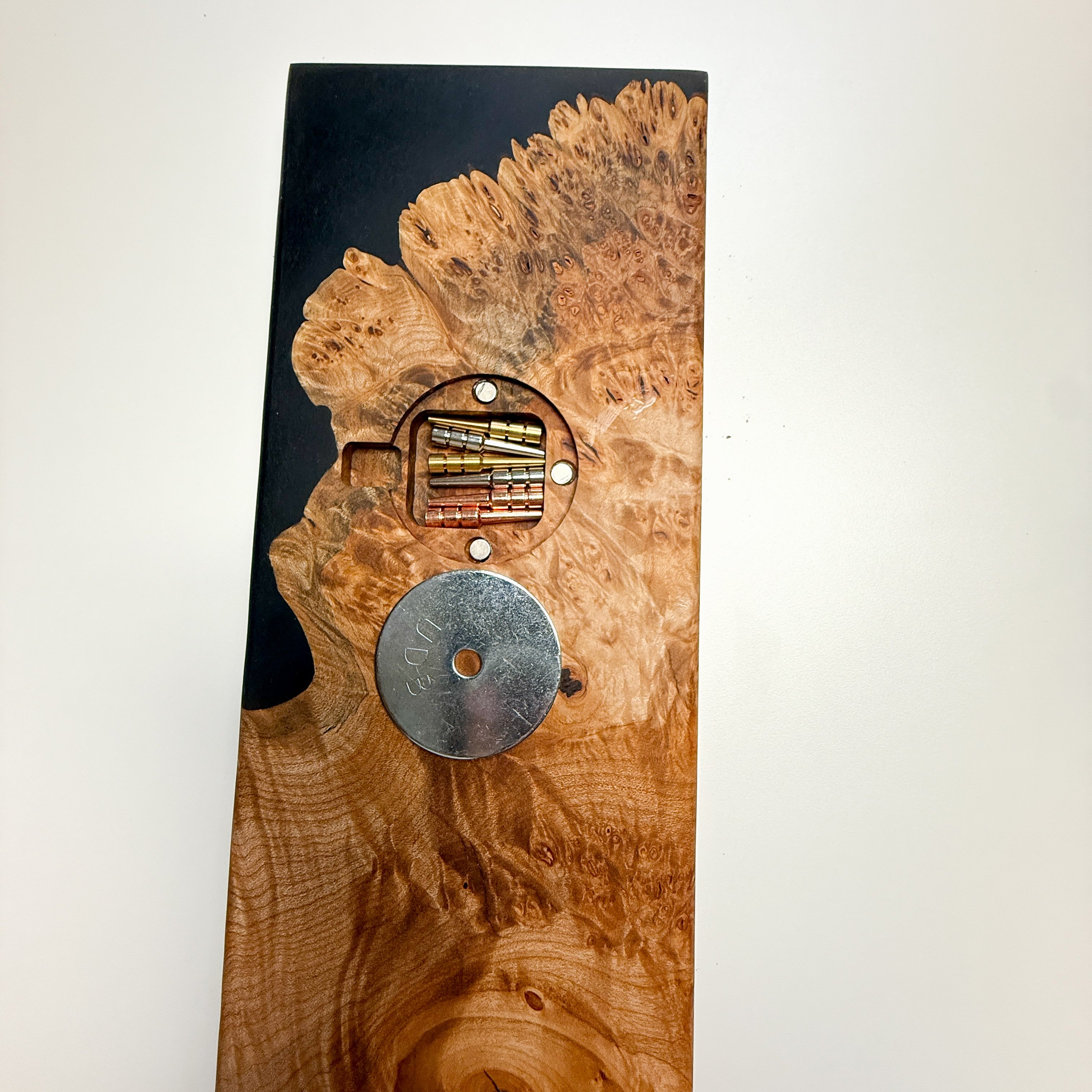 Maple Burl & Black Epoxy Crib Board