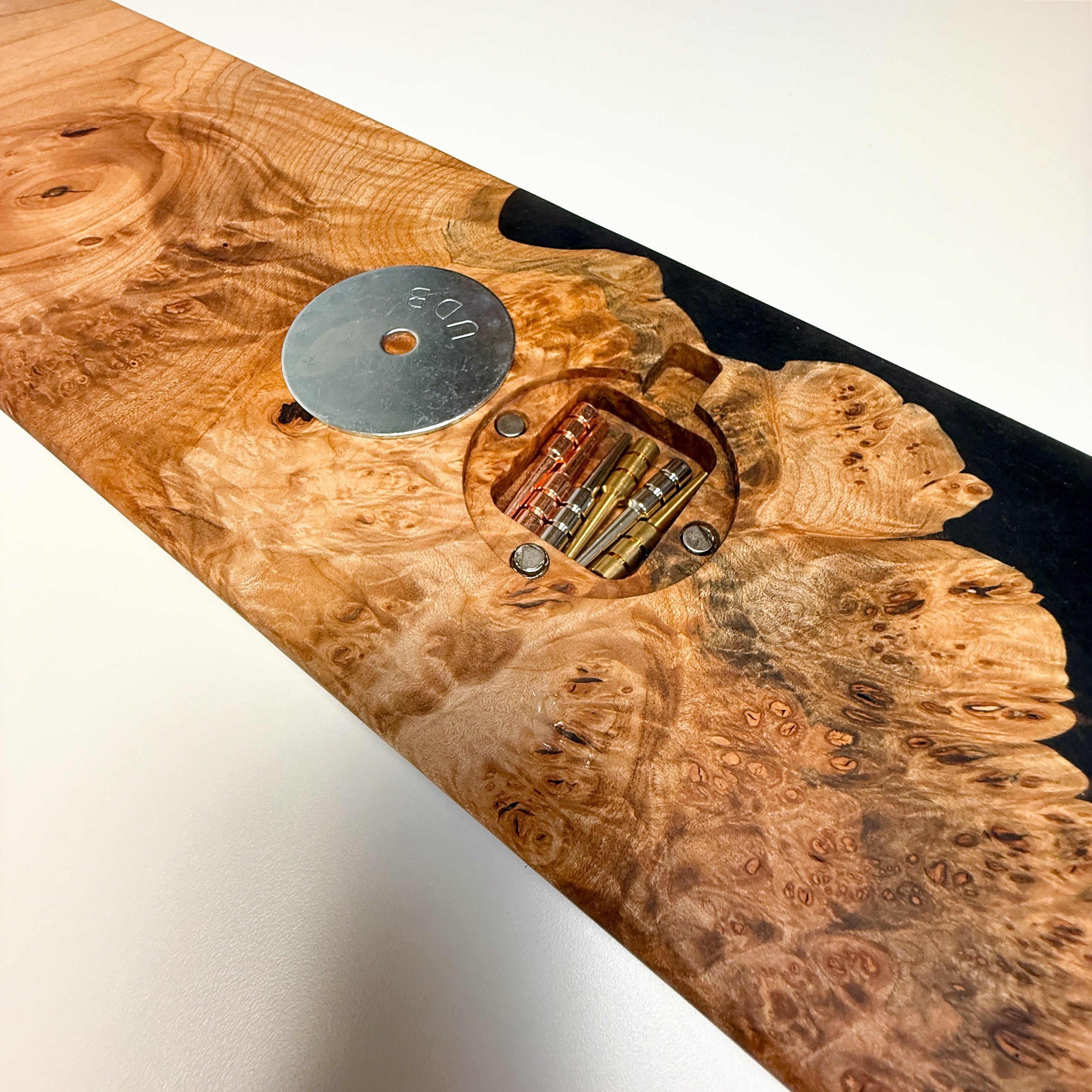 Maple Burl & Black Epoxy Crib Board