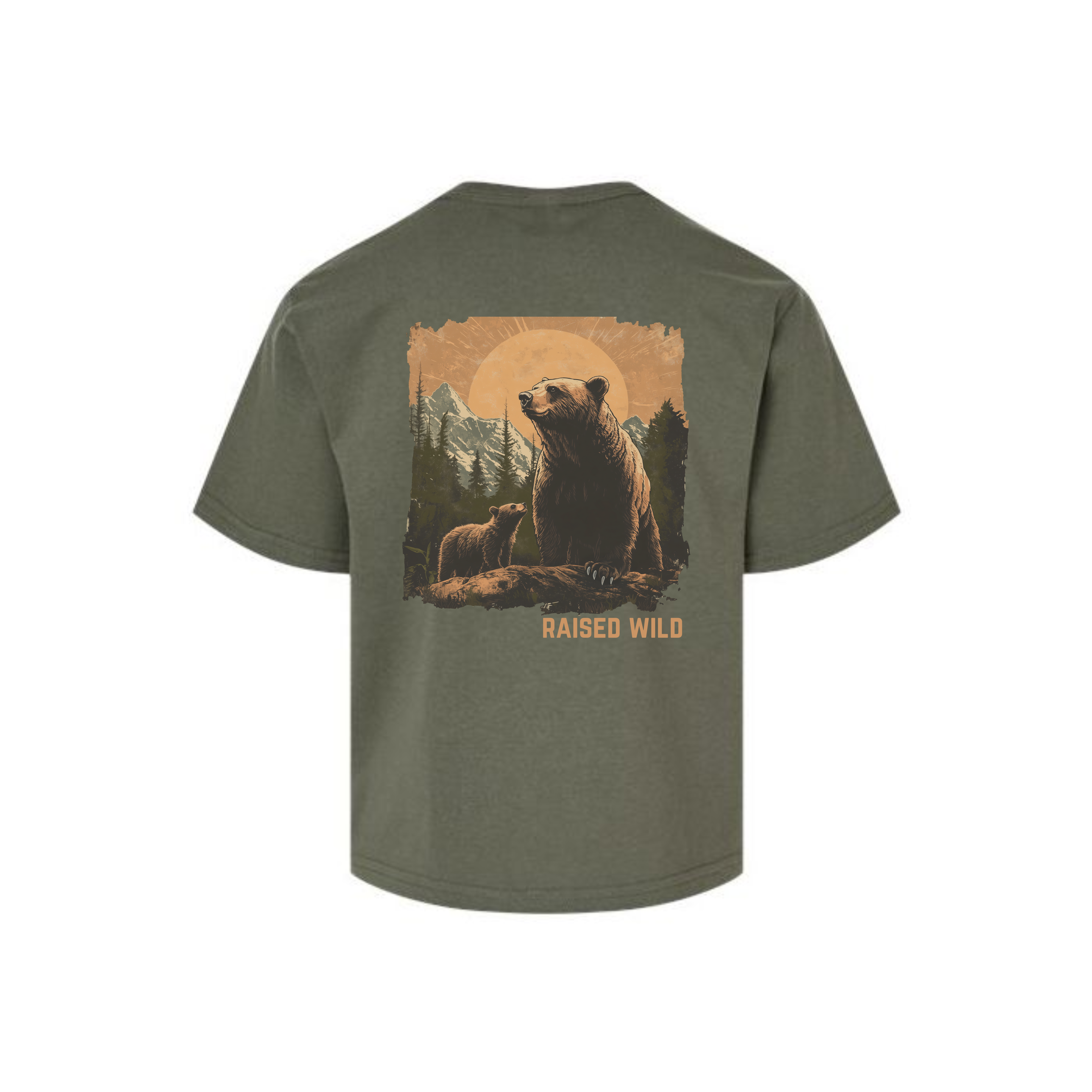 Raised Wild Bear Youth T-Shirt