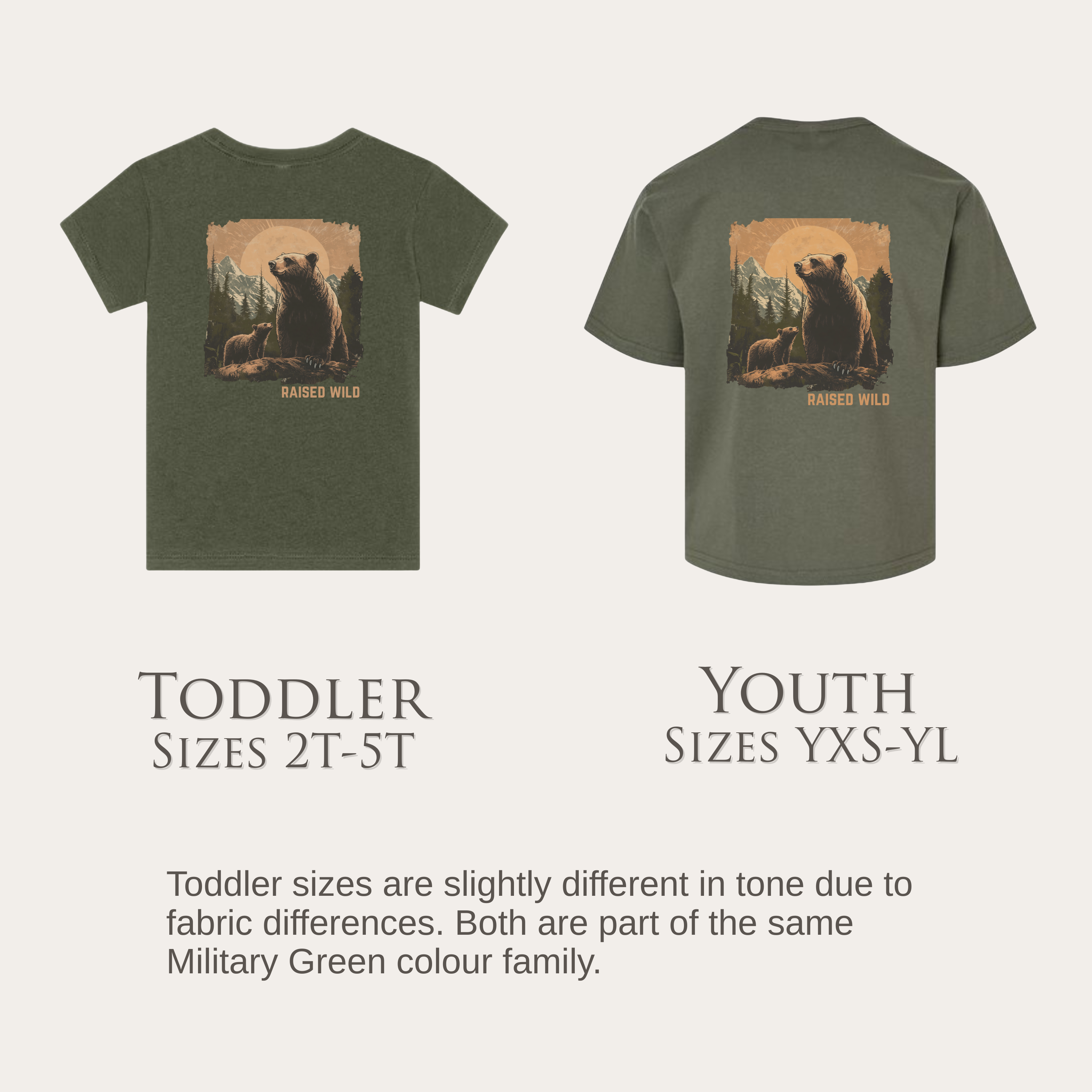 Raised Wild Bear Kids T-Shirt