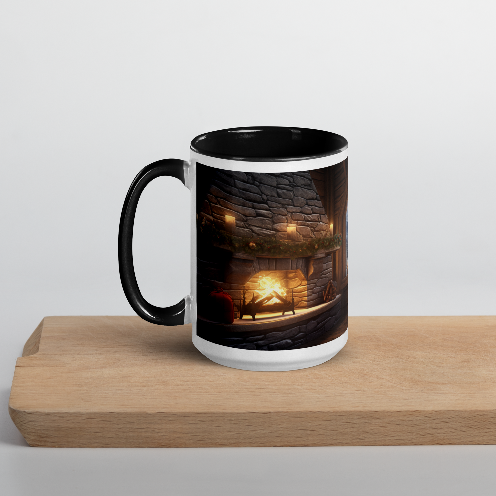 Large Cozy Chalet Coffee Mug with Black Inside