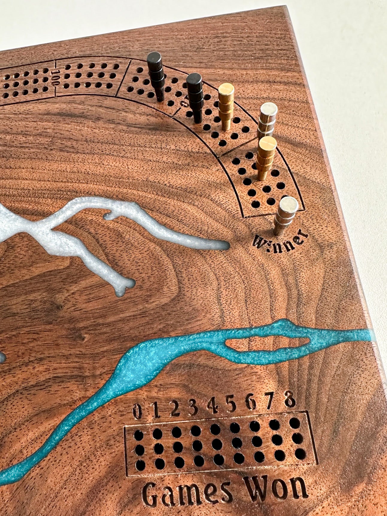 Mountain River Cribbage Board