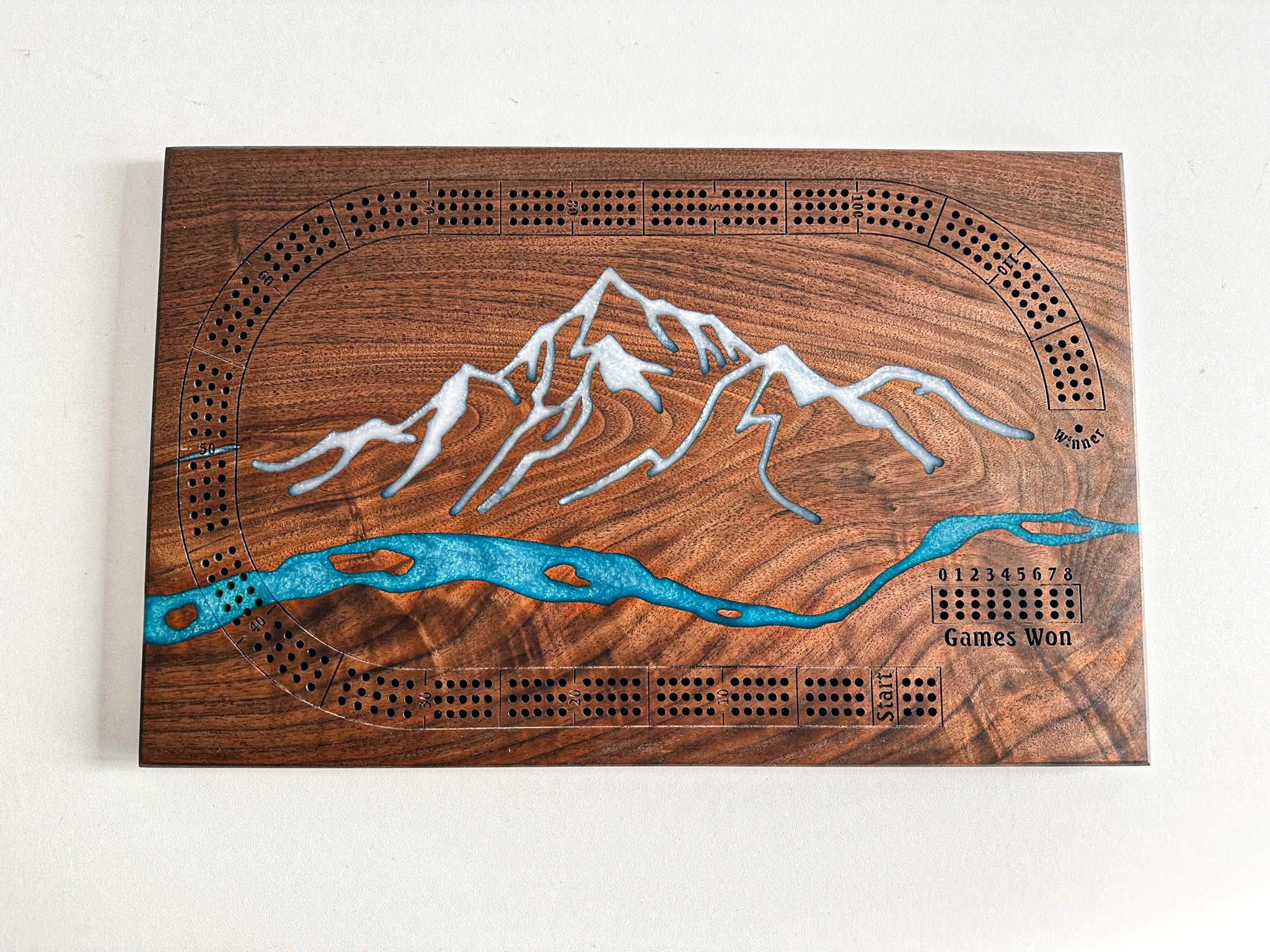 Mountain River Cribbage Board