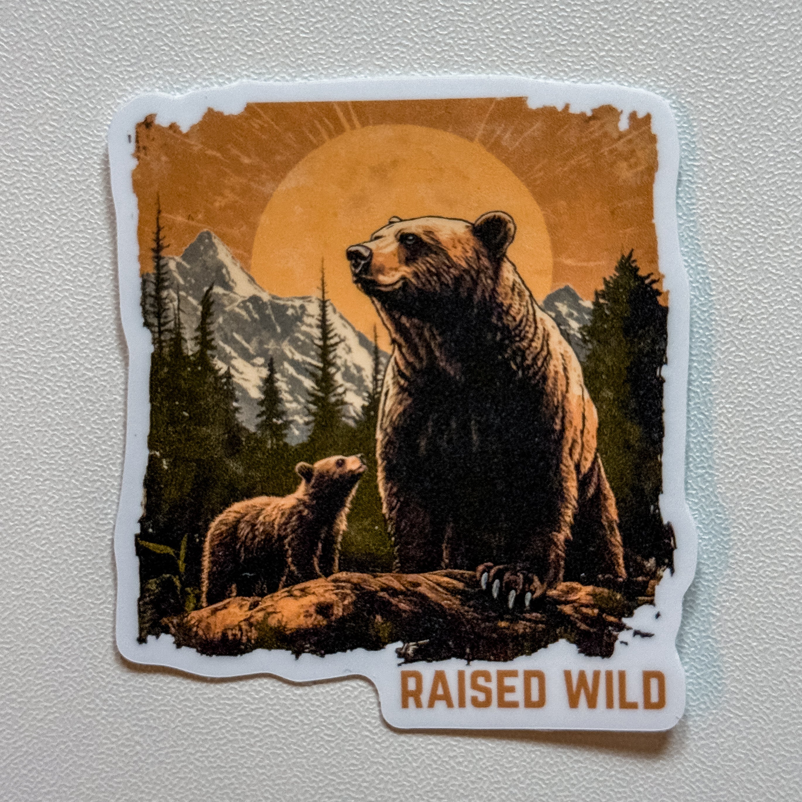 Raised Wild Bear Die Cut Sticker (2.2" x 2.5")