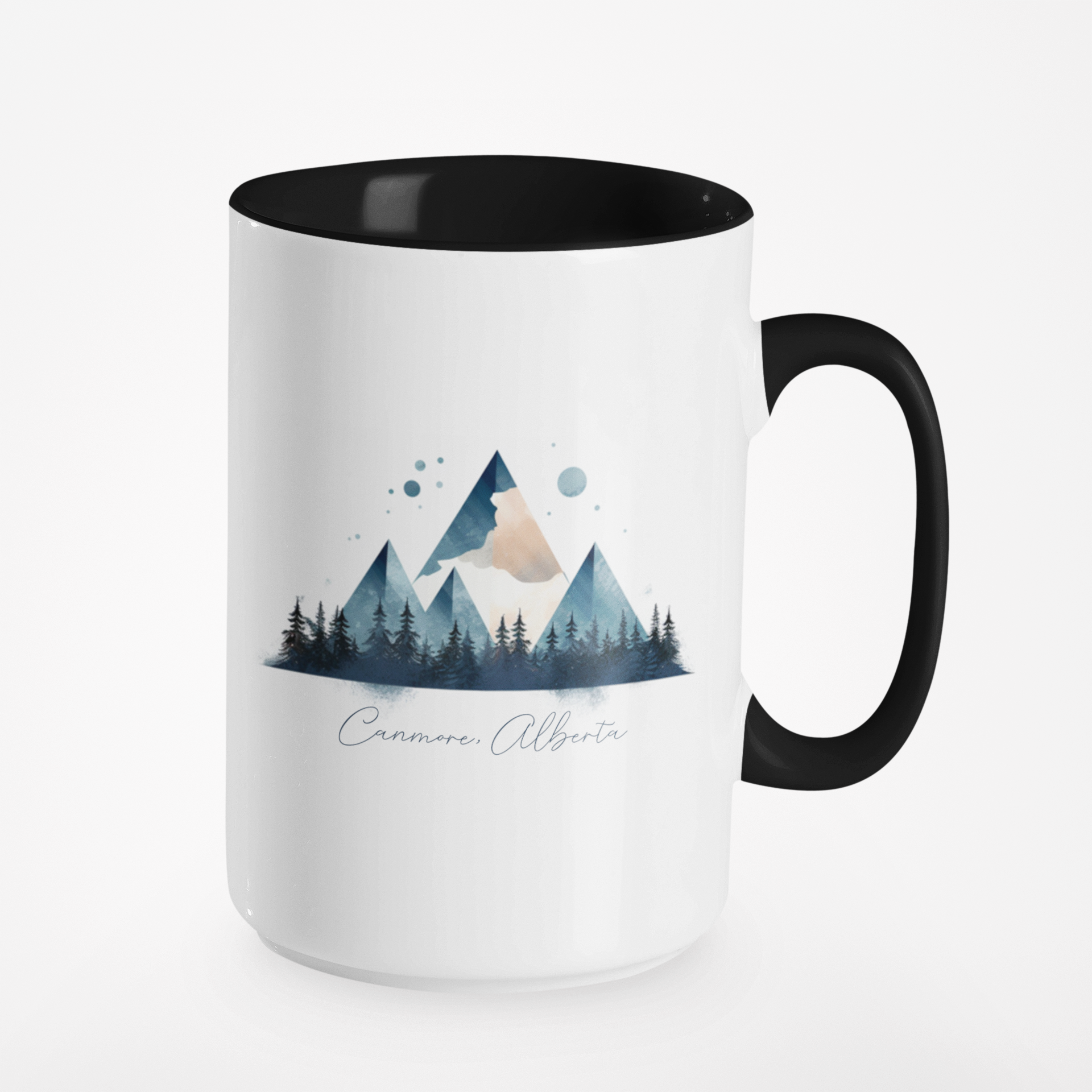Large Minimalist Canmore Coffee Mug with Black Inside