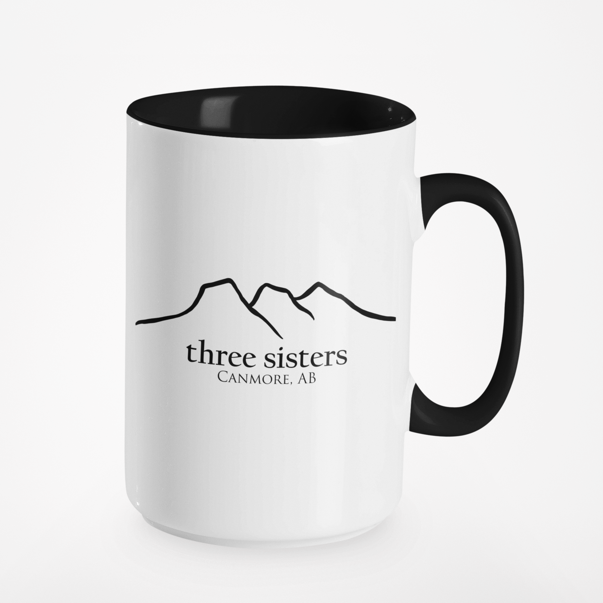 Large Three Sisters Silhouette Coffee Mug with Black Inside