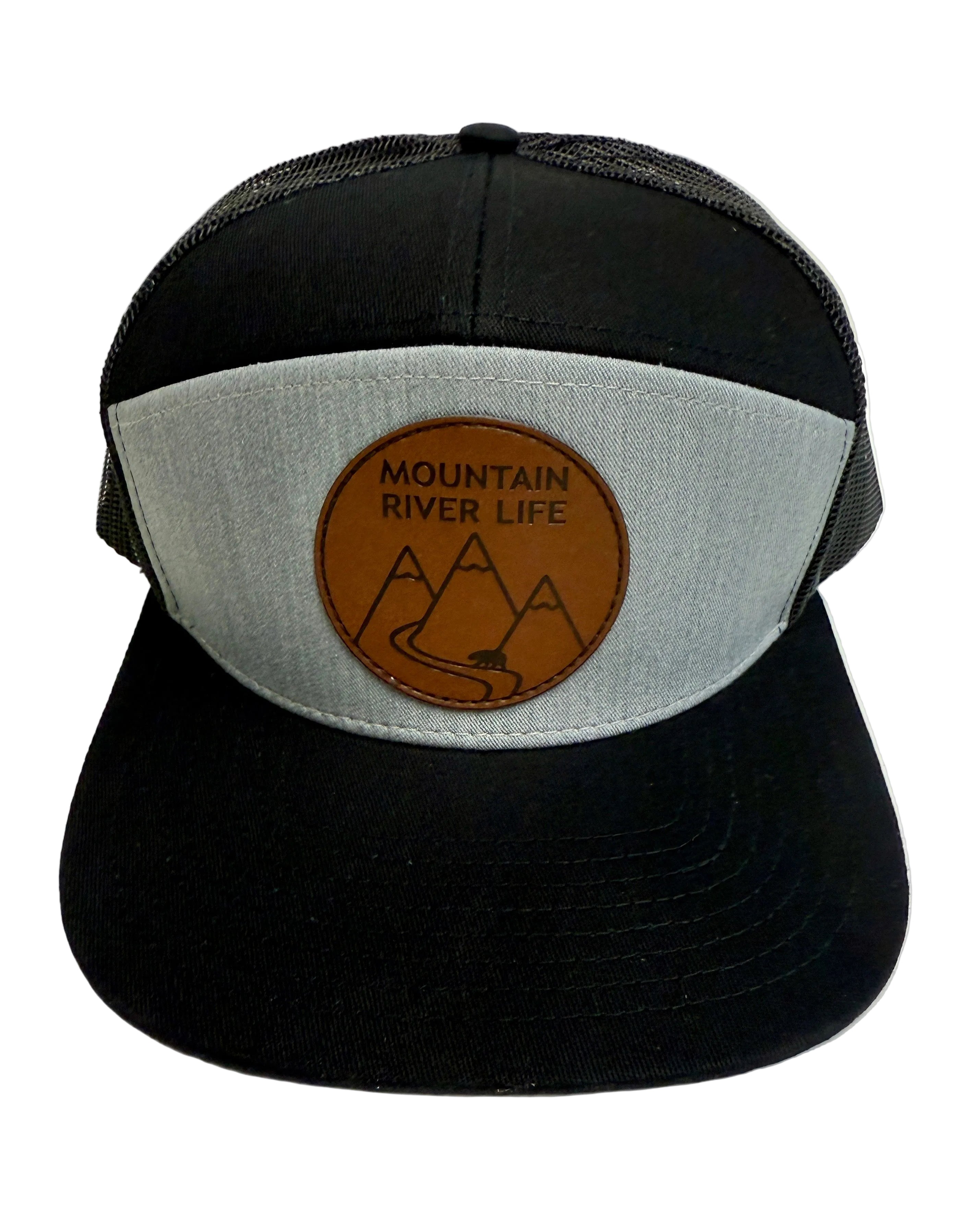 Mountain River Life Leather Patch Trucker Hats
