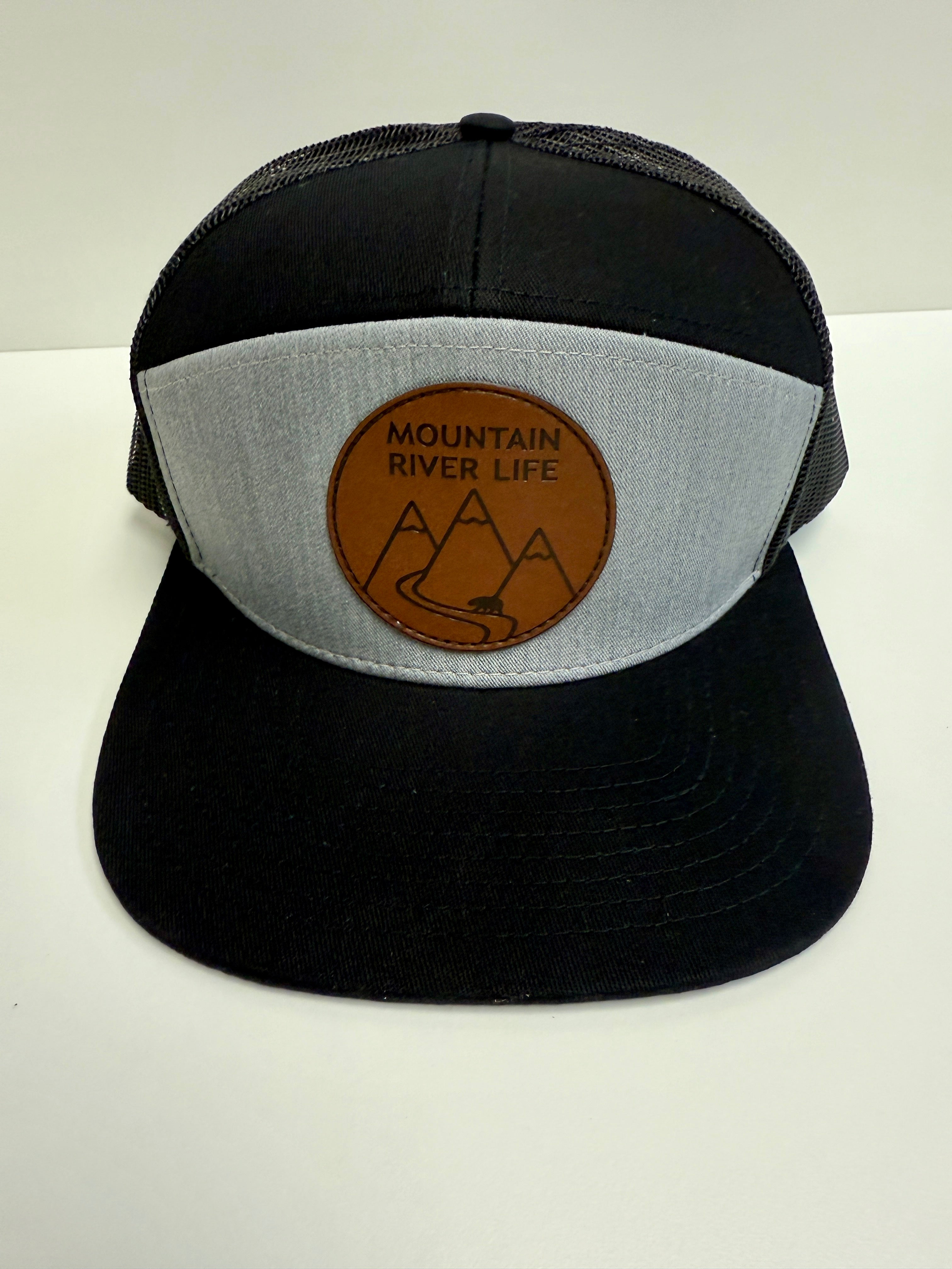 Mountain River Life Leather Patch Trucker Hats