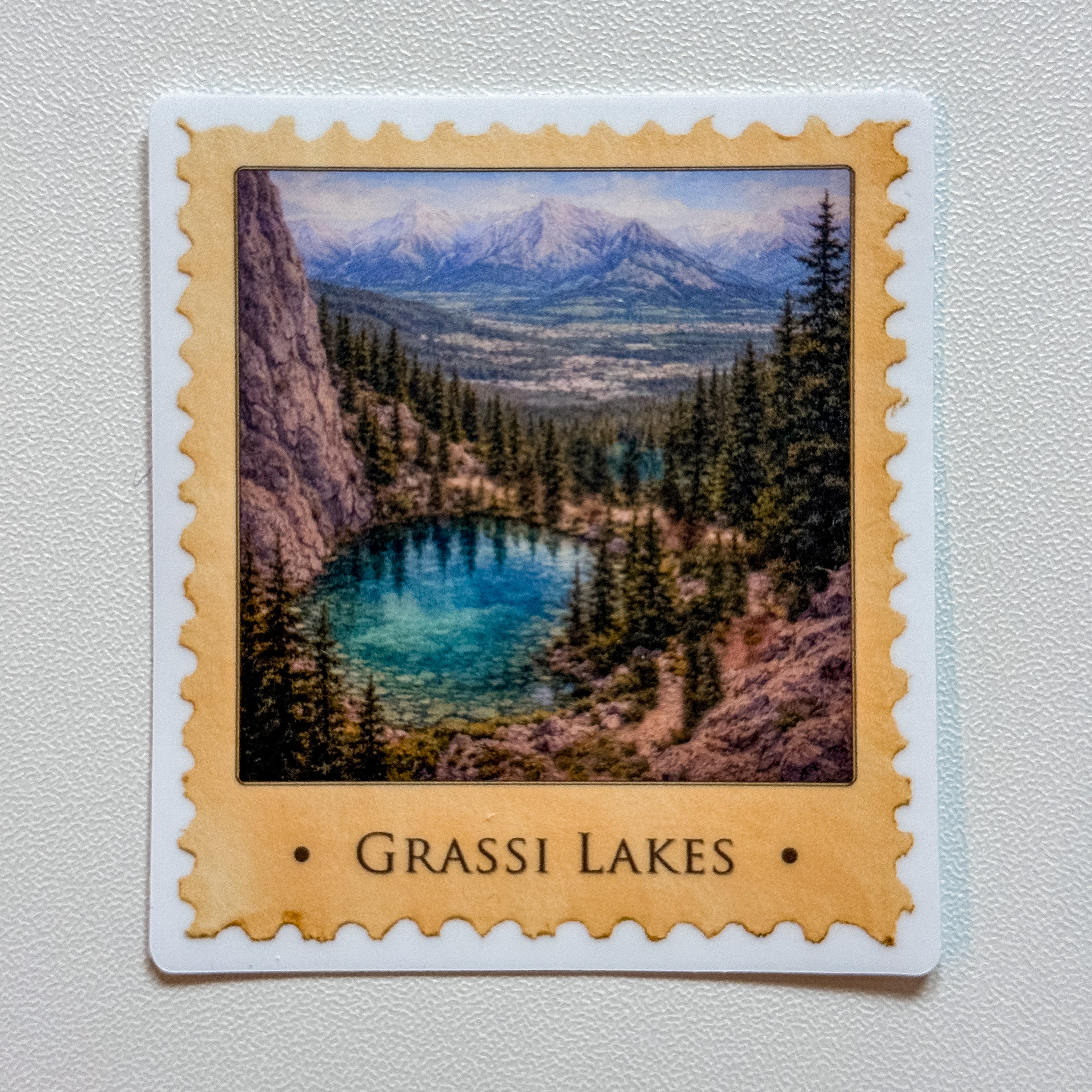 Moments in Banff Stamp Sticker — Grassi Lakes (2.42" x 2.75")