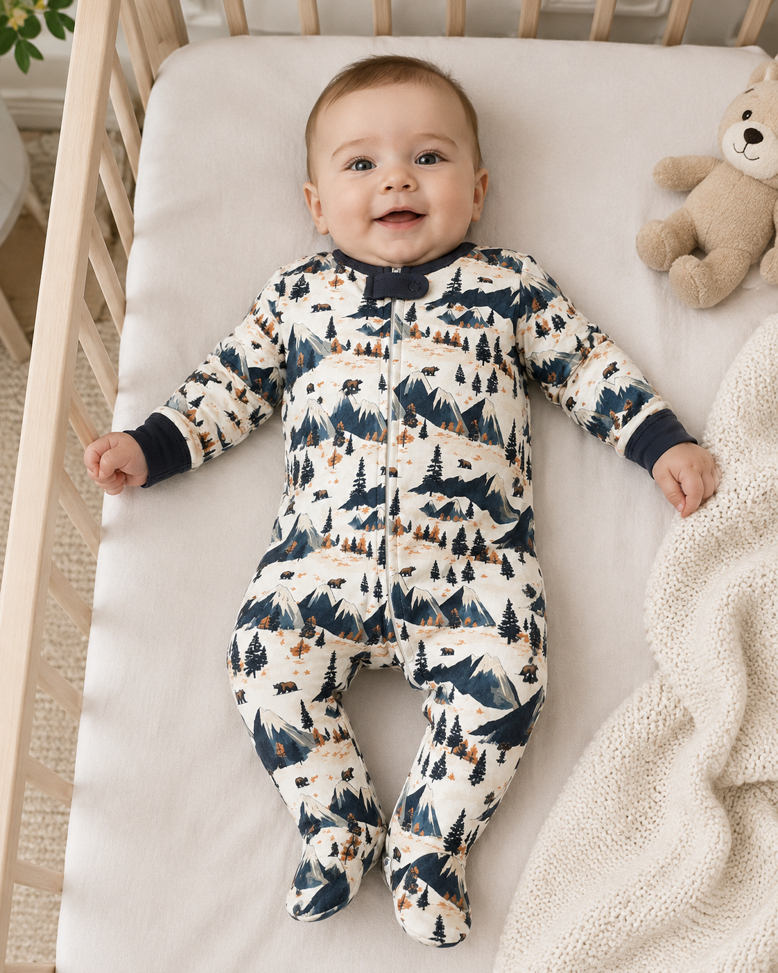 Mountain Mosaic Footy Pajamas
