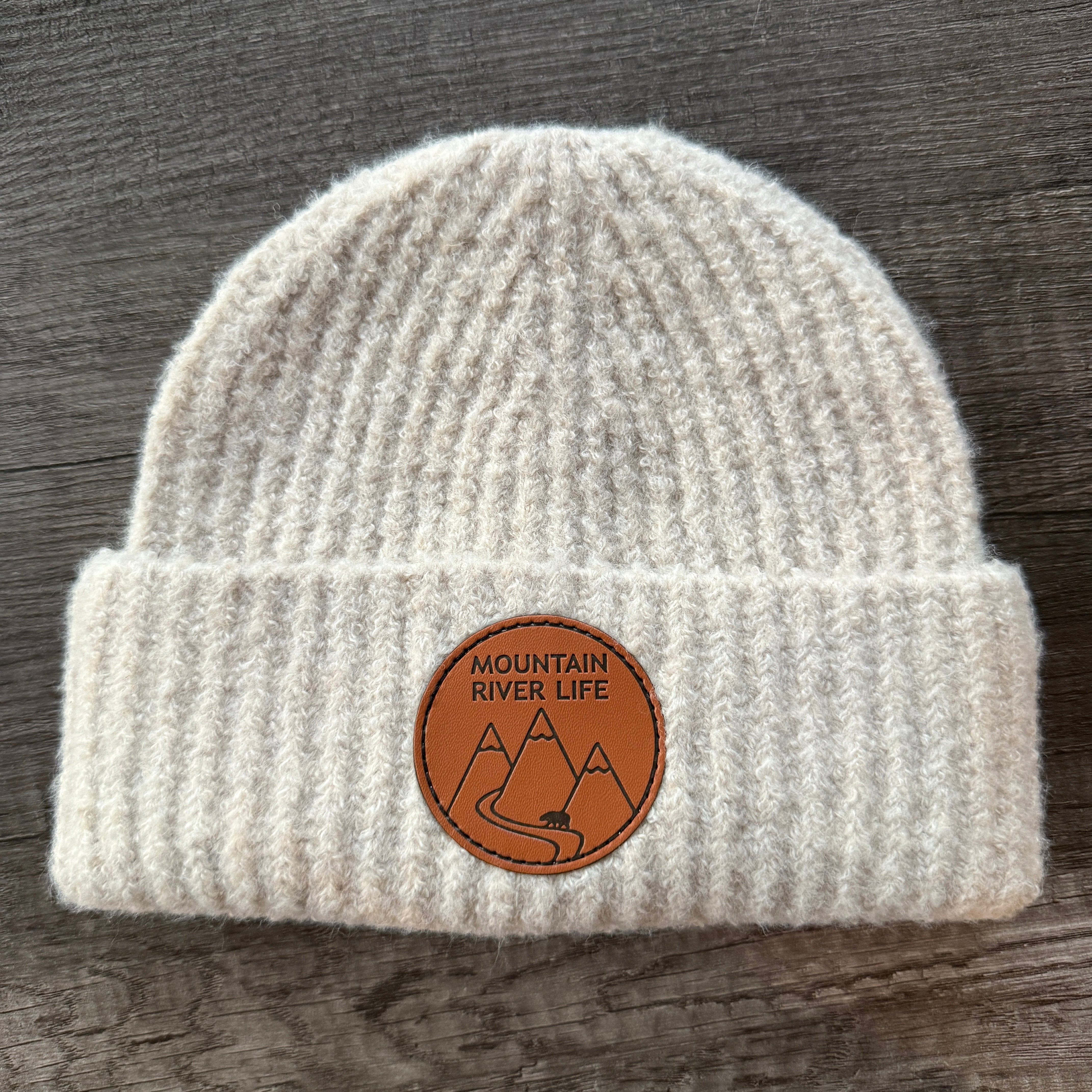 Mountain River Life Kids Leather Patch Toque