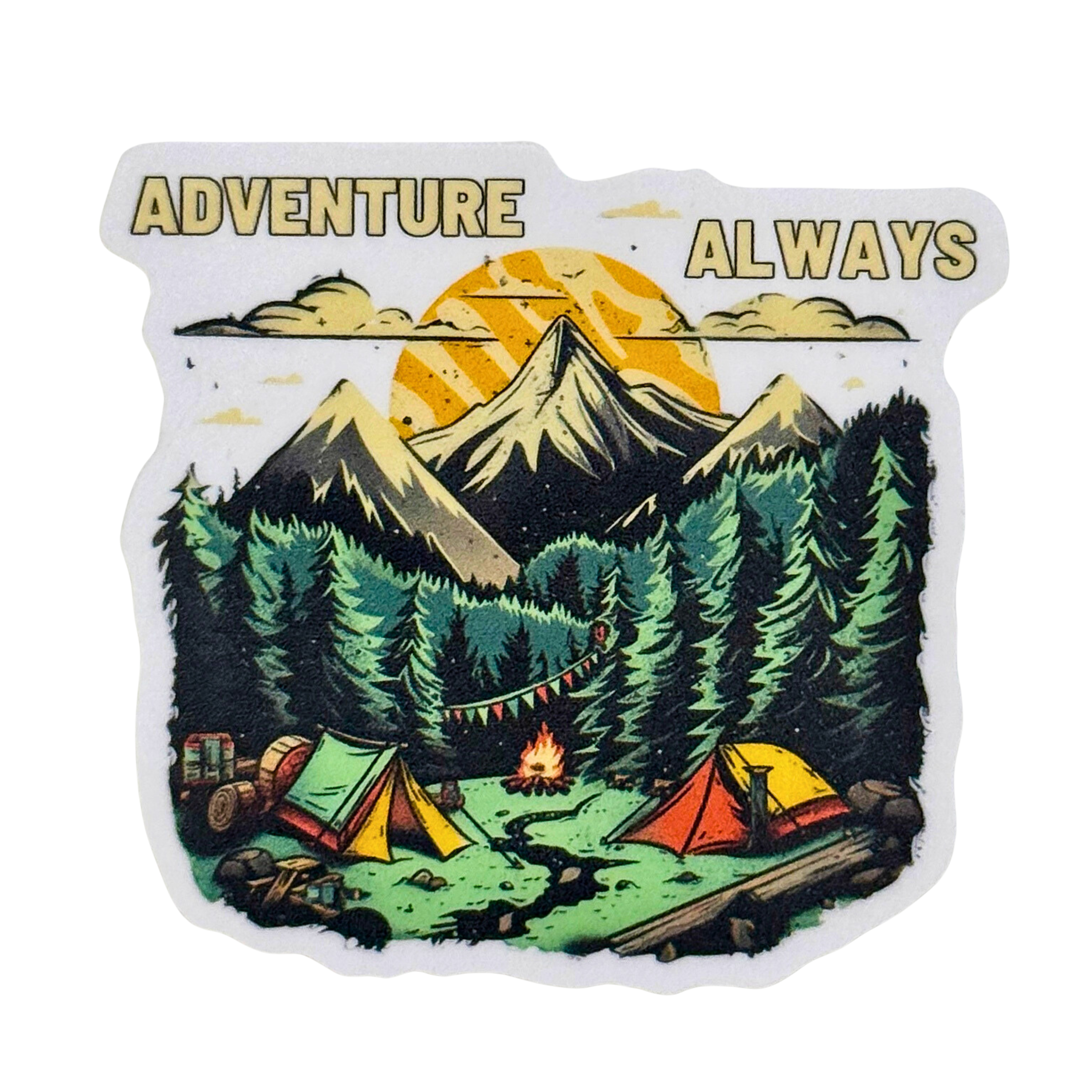 Campfire Die-Cut Sticker (2.5" x 2.33")
