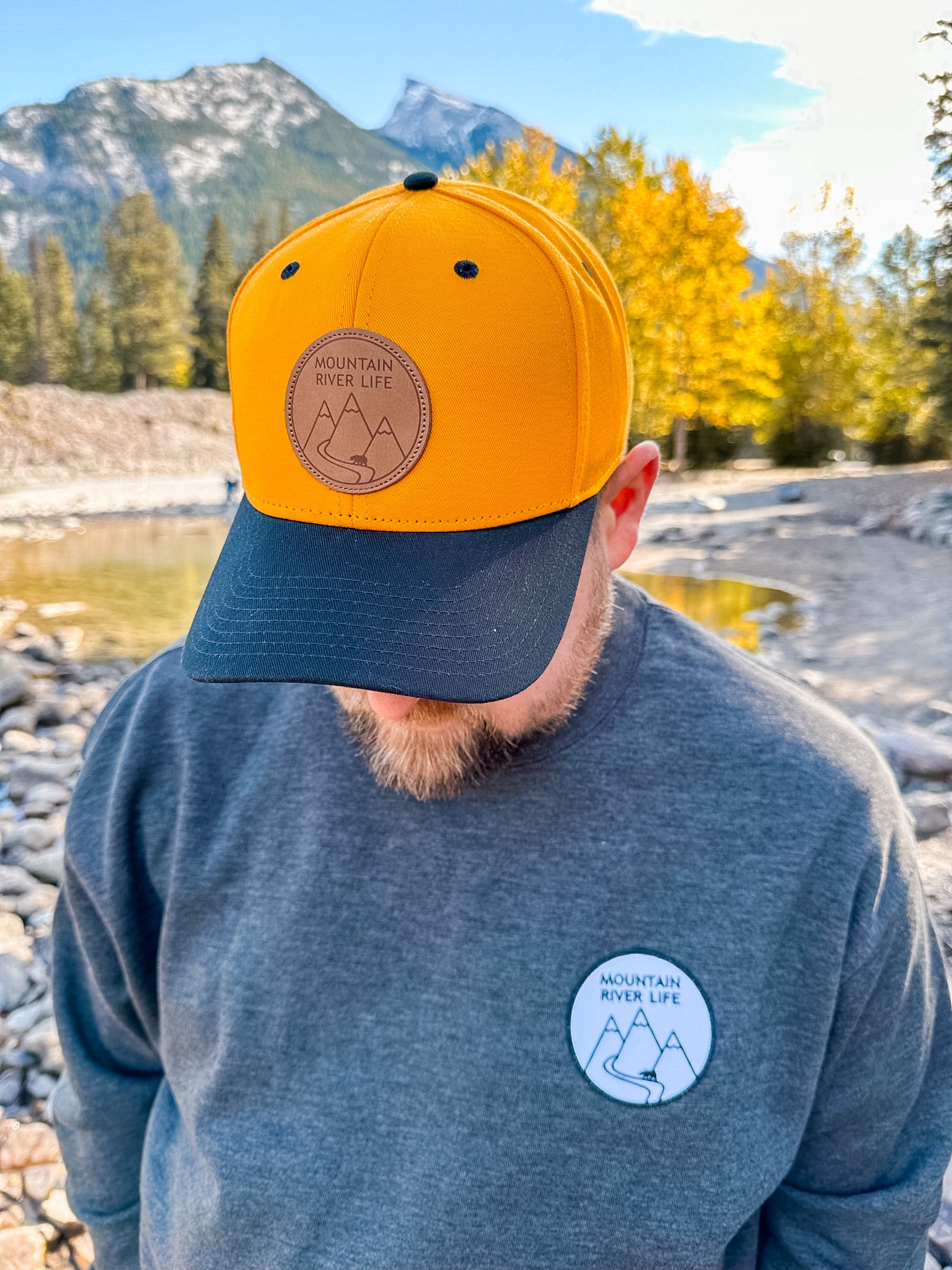 Mountain River Life Leather Patch Hats