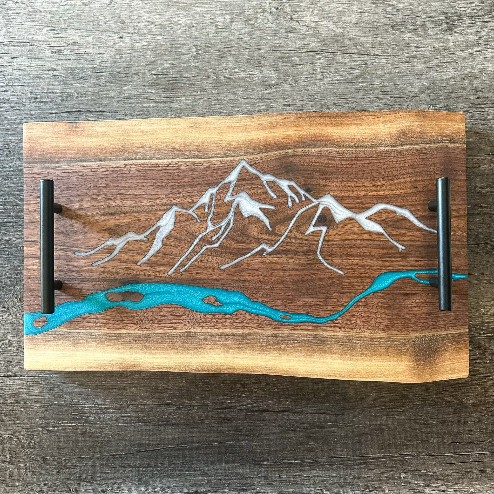 Drift Wood Epoxy River Charcuterie Board or online Serving Tray