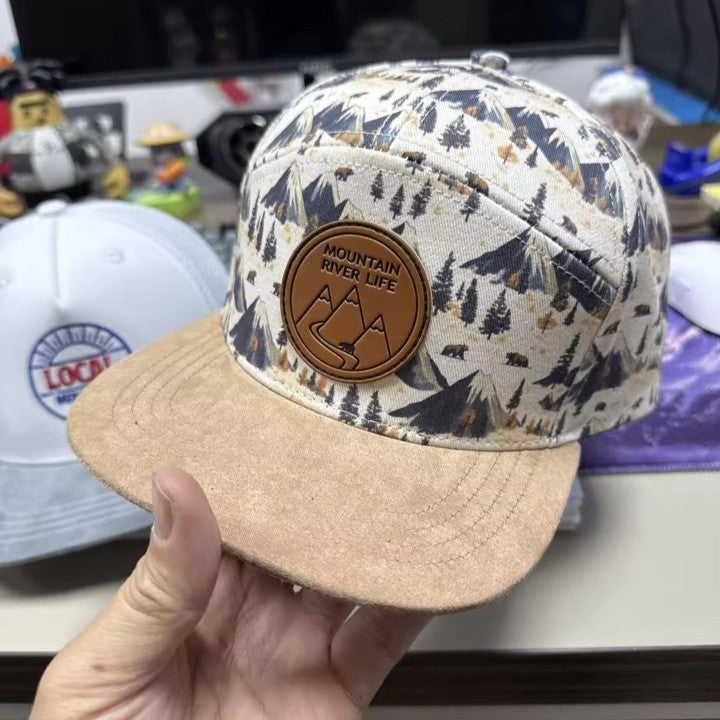Youth Mountain Mosaic Flat Brim Cap