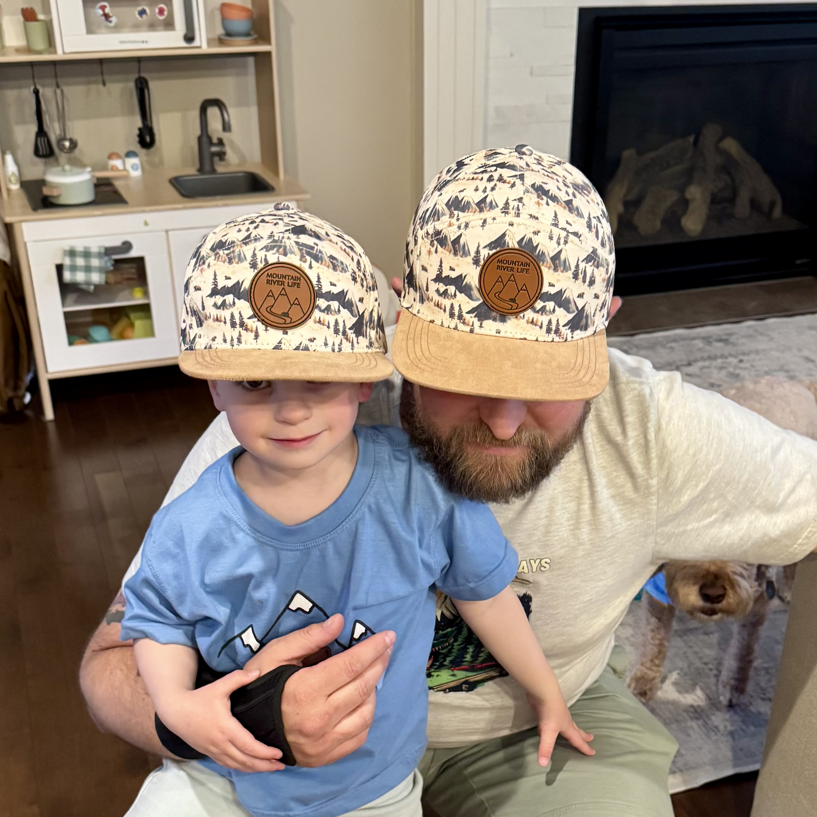Youth Mountain Mosaic Flat Brim Cap