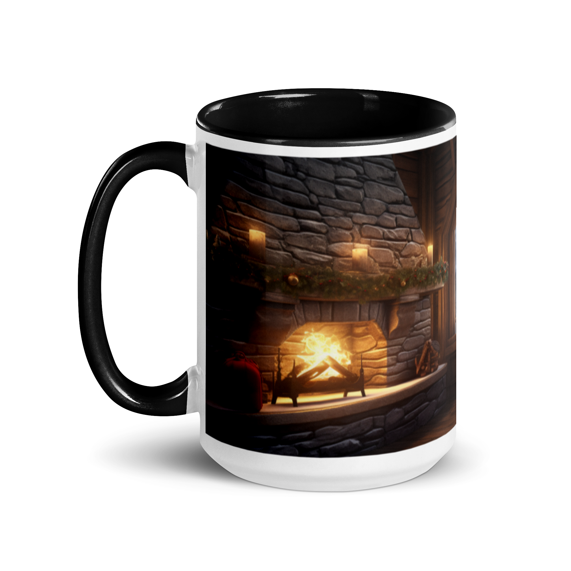 Large Cozy Chalet Coffee Mug with Black Inside